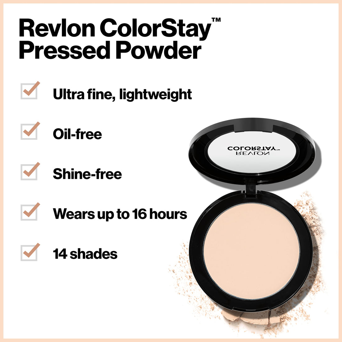 Revlon ColorStay Pressed Powder Face Makeup, Longwearing, Fragrance-Free, Noncomedogenic, 830 Light Medium, 0.3 oz