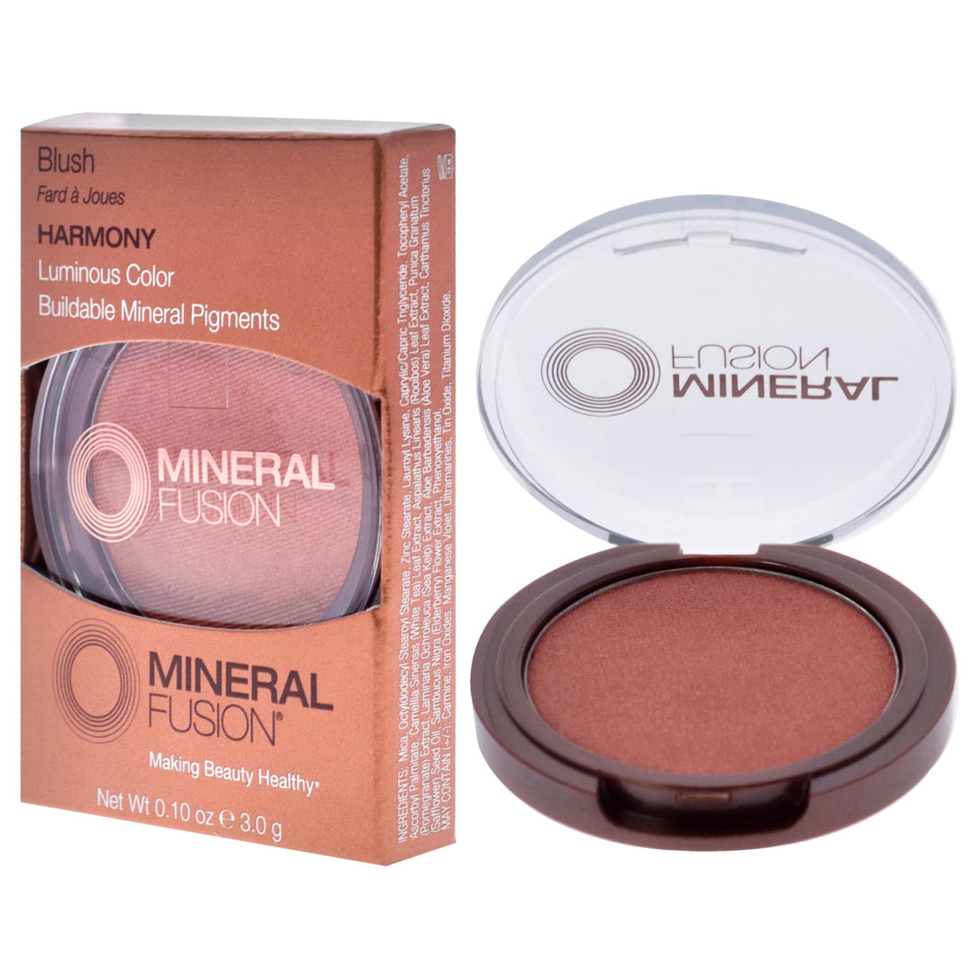 Mineral Fusion Blush, Harmony, Coral Shimmer, 0.10 oz (Packaging May Vary)