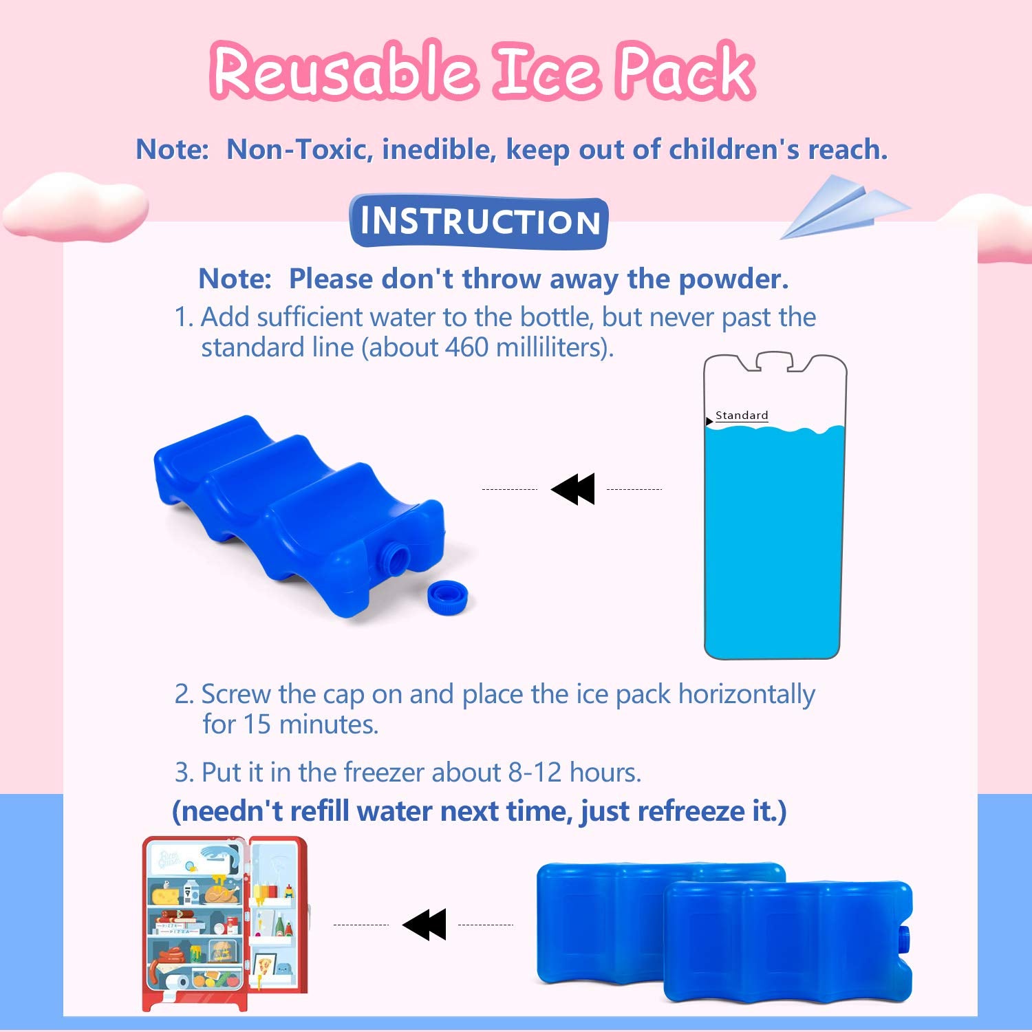 Luxja Breastmilk Cooler Bag with an Ice Pack (Fits 6 Bottles, Up to 9 Ounces), Breastmilk Cooler for Breastmilk Bottles and Small Accessories, Gray