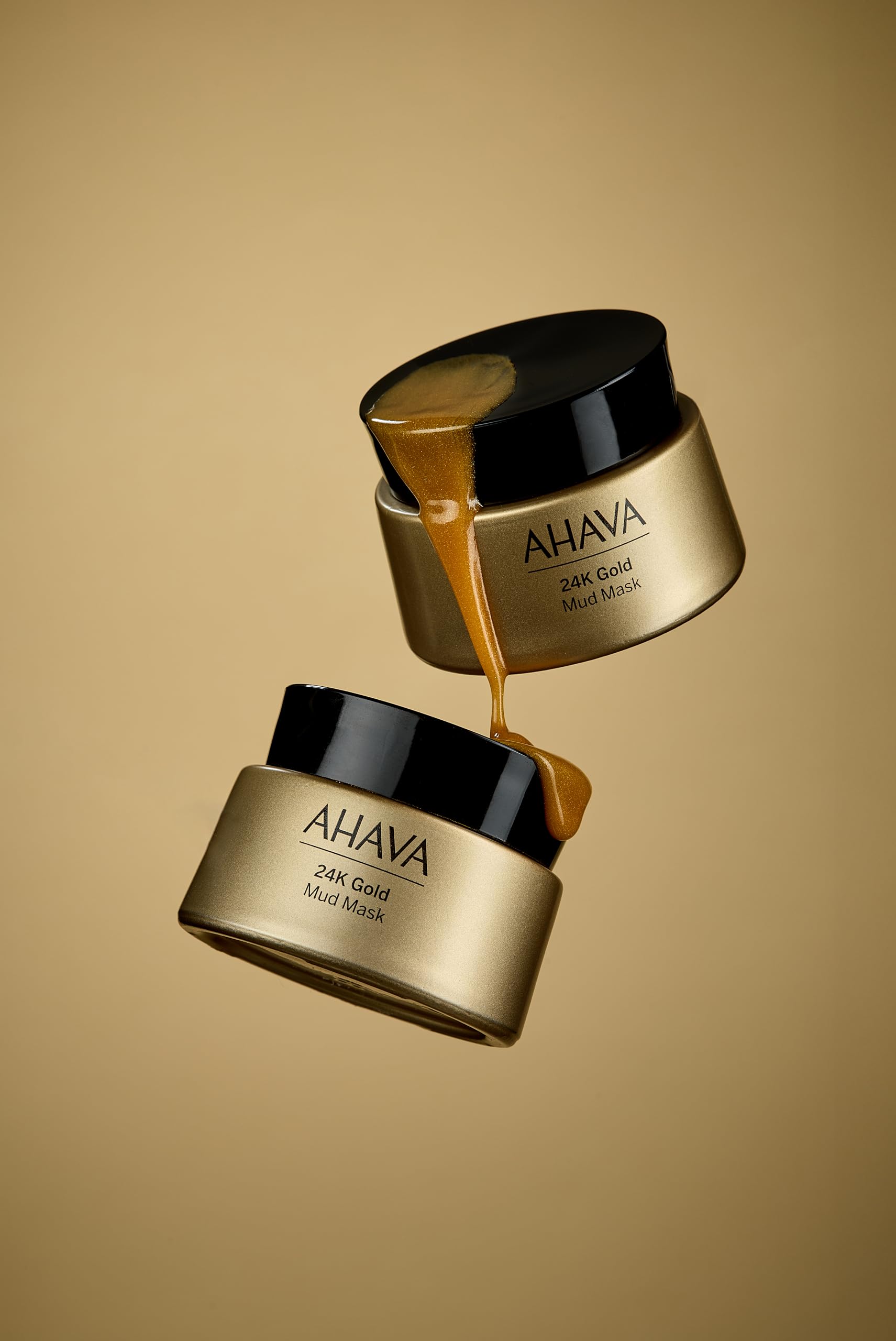 AHAVA 24K Gold Mineral Mud Mask - Luxury Mud Mask for Refined, Luminously Radiant Skin, Smoothes, Firms & Illuminates, includes 24K Gold, Osmoter, Dead Sea Mud, Matrixyl & Hyaluronic Acid, 1.7 Fl.Oz