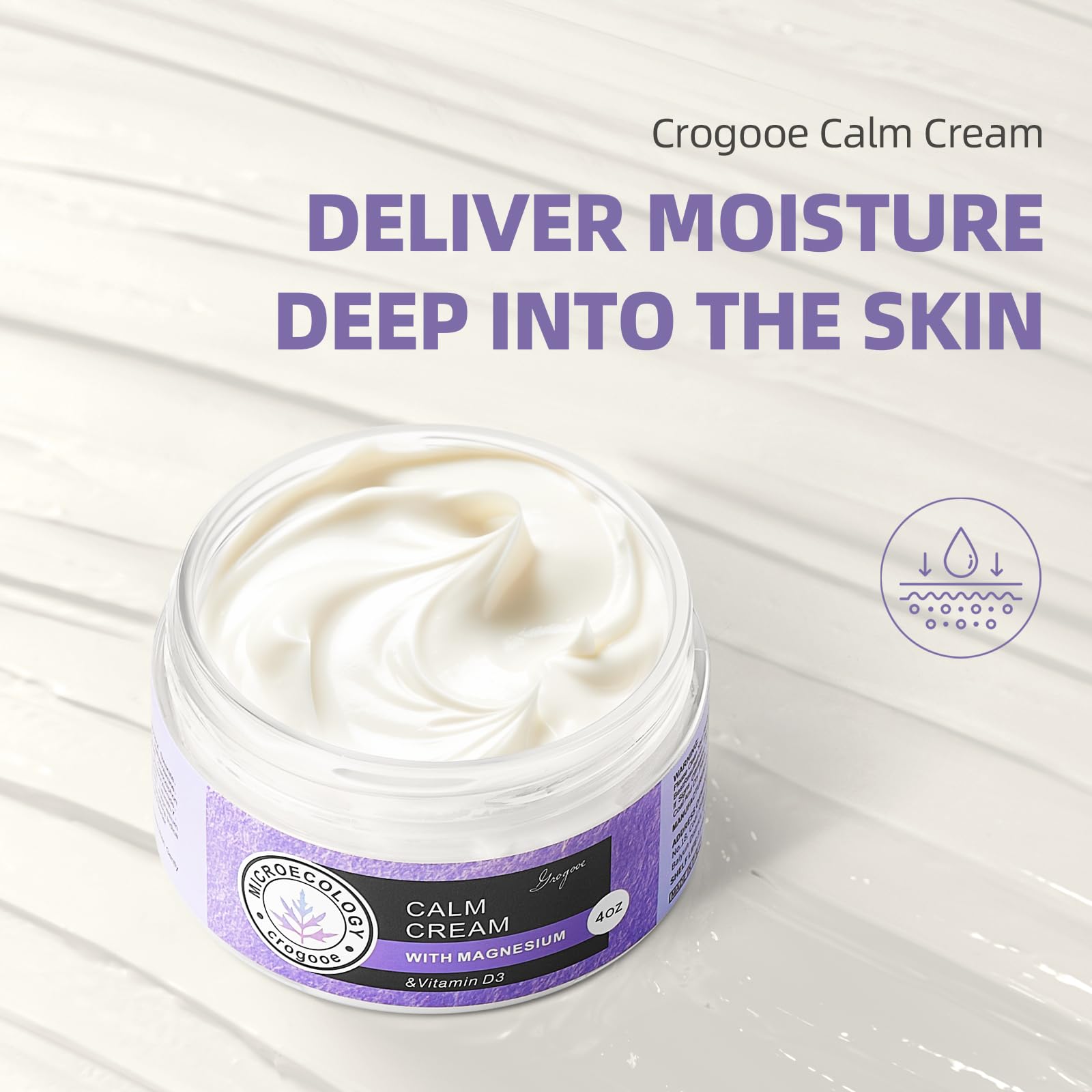 NEORIVER Magnesium Moisturizing Cream,Calms and Soothes Skin,Body and Face Moisturizer for Dry Skin,Body cream with Magnesium and Vitamin D3,Fragrance Free,Natural Safety,4 Ounce