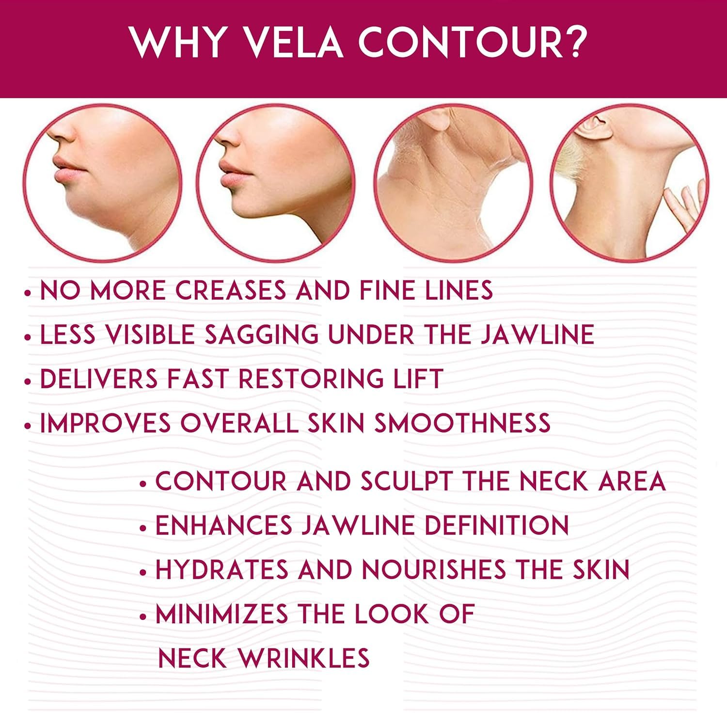 Vela Contour Double Chin Reducer Neck Line Face Lift Slim (Serum Cream Belt)