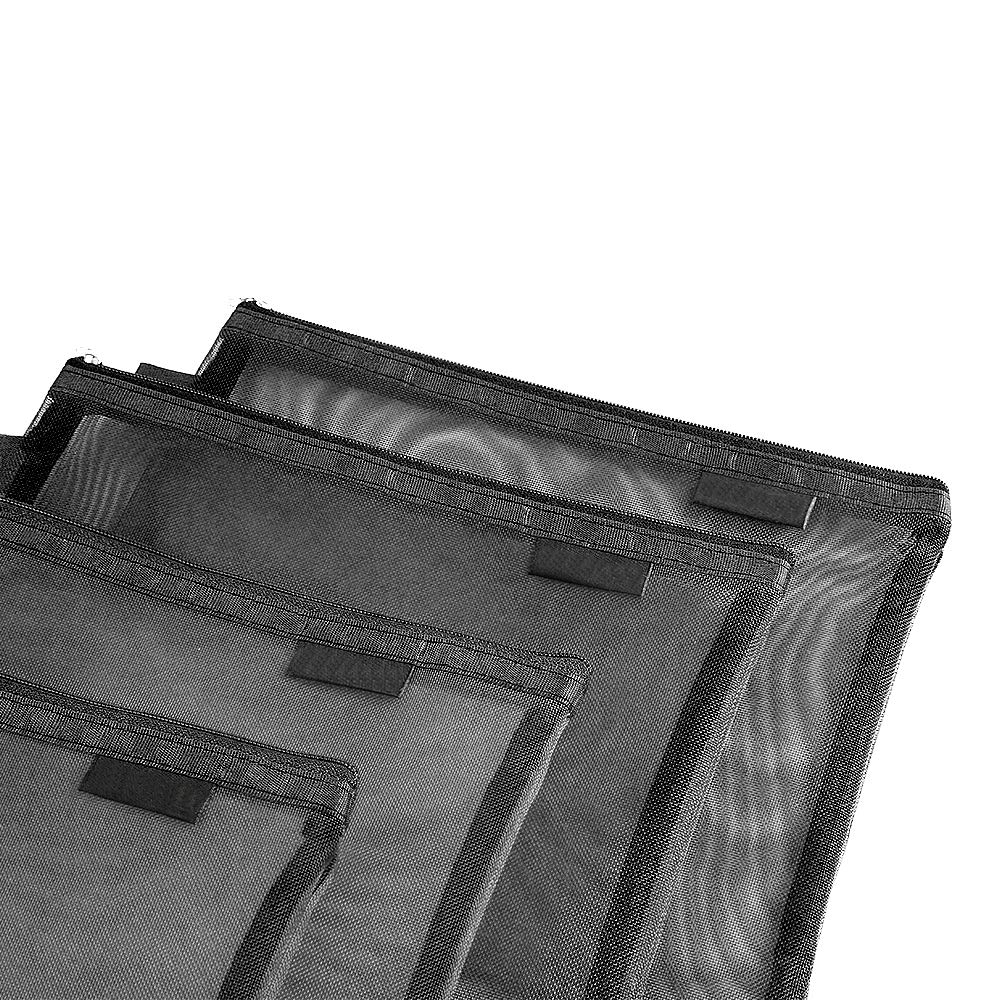 Topfinder Clear Cosmetic Bags Zip Makeup Mesh Bags Pencil Case Pouch Travel Toiletry Kit Set Storage Case (Black)
