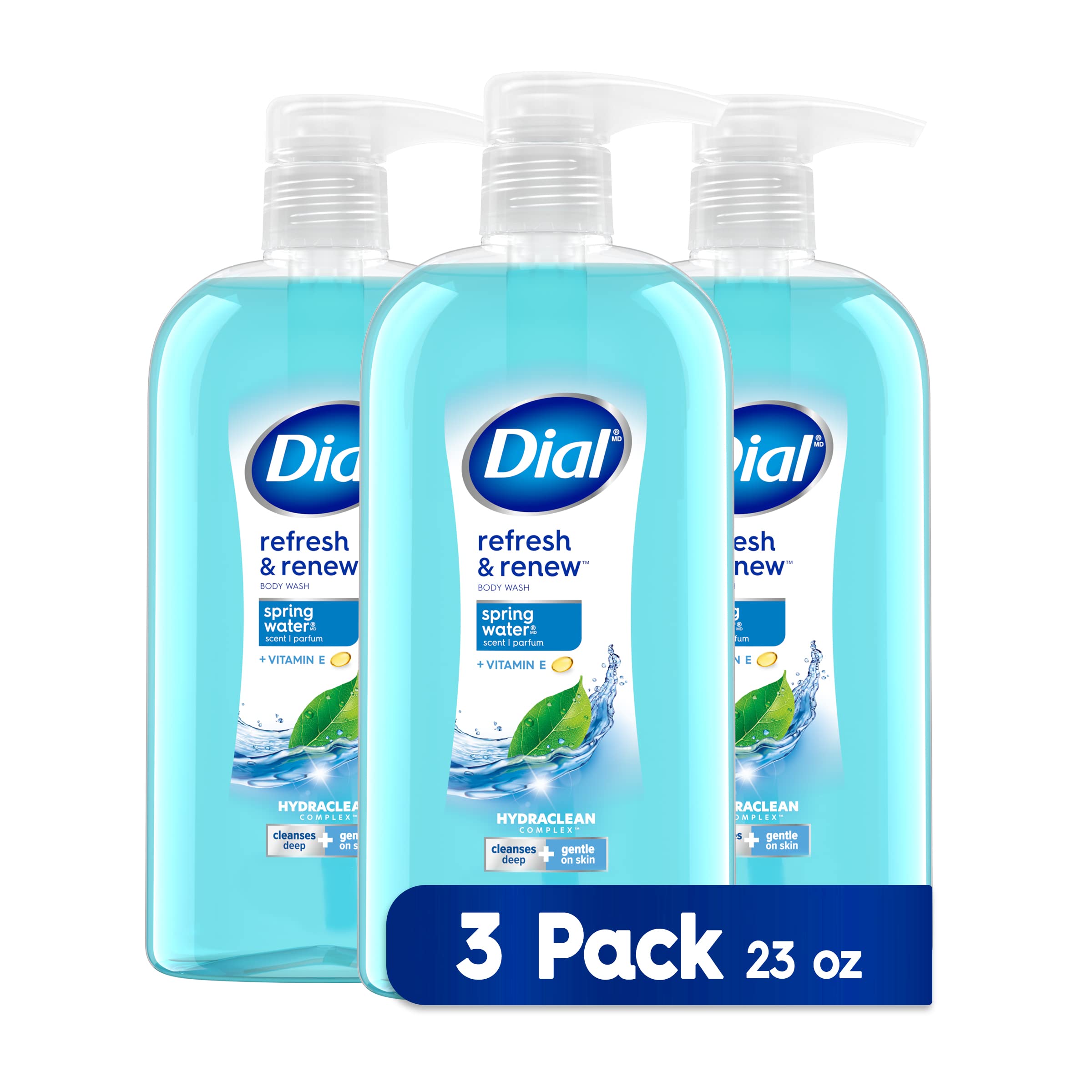 Dial Body Wash, Spring Water, 23 Oz (Pack Of 3)