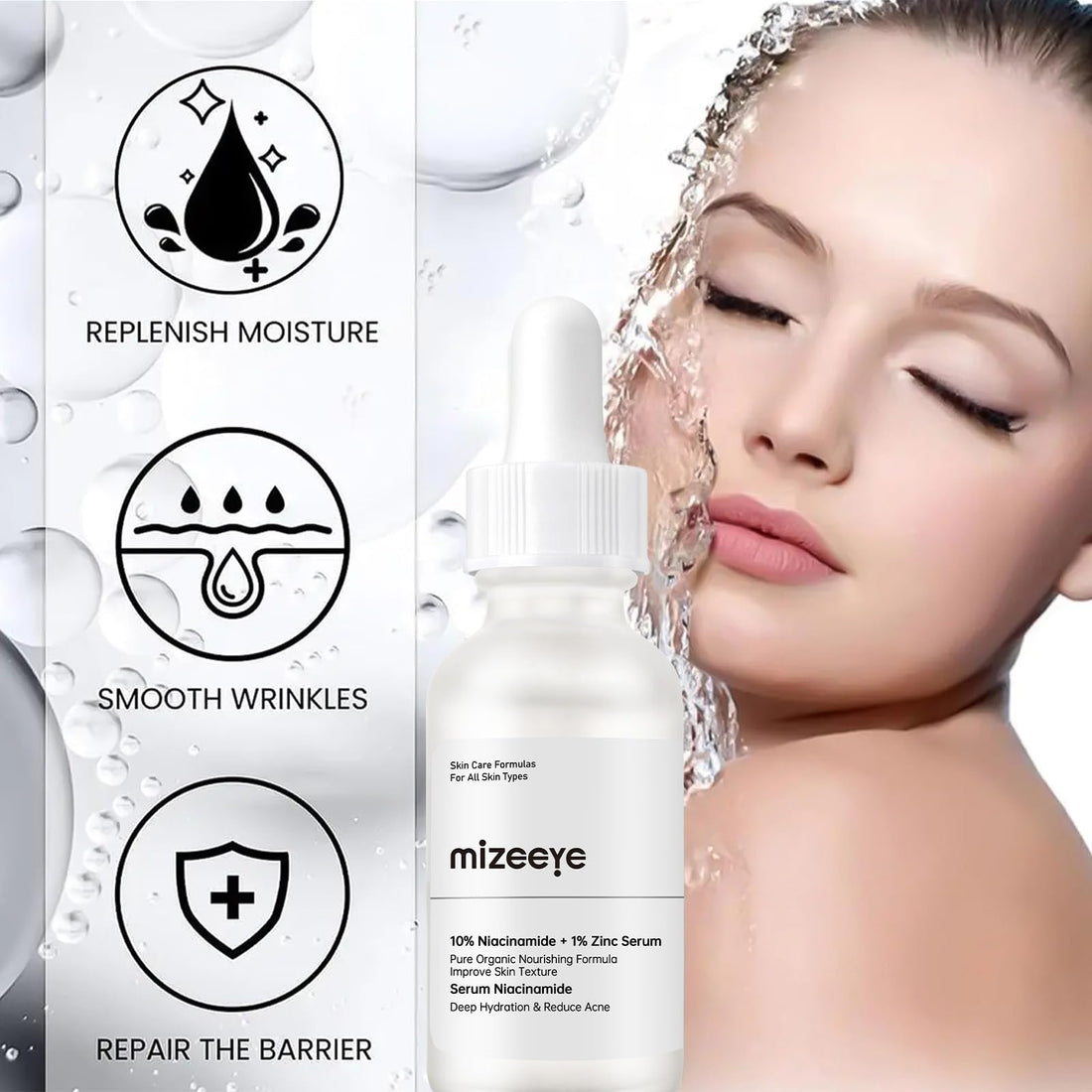 Niacinamide 10% + Zinc 1% Face Serum for Women, 30ML/1 Fl Oz Refreshing Niacinamide Serum for Face, Niacinamide Facial Serum For Acne.