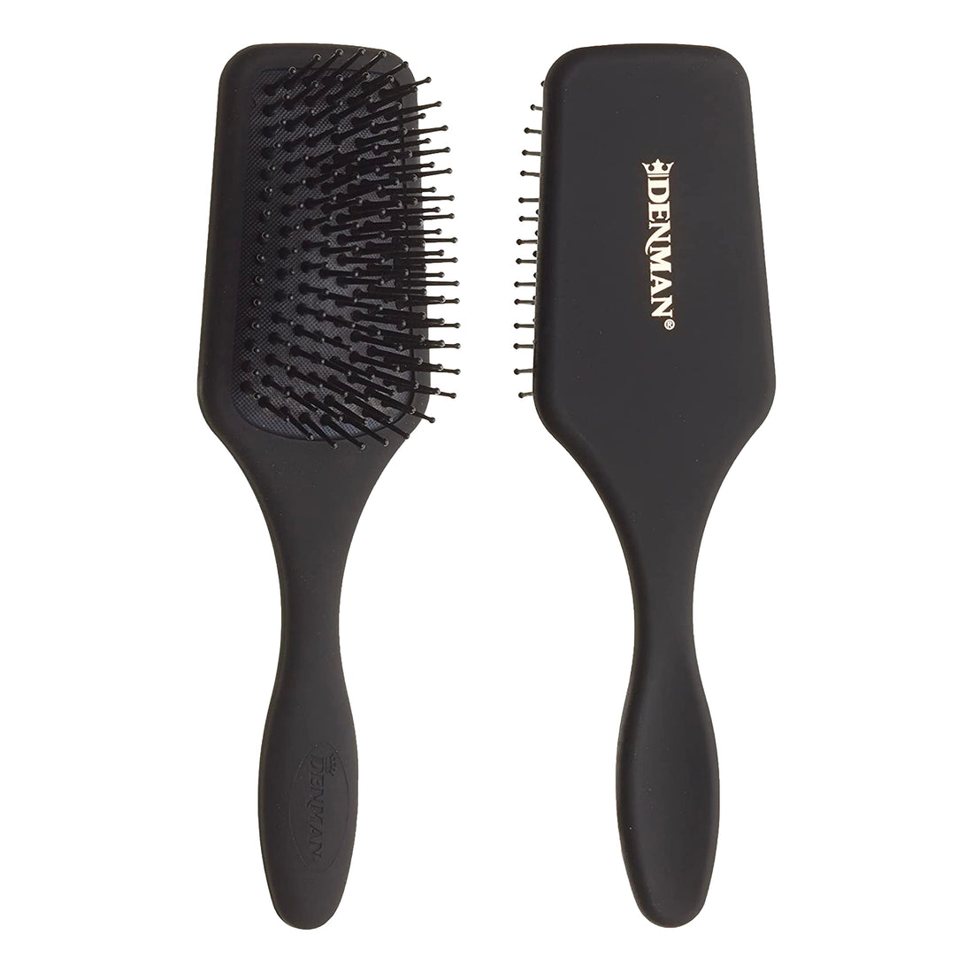 Denman (Black) Mini Paddle Cushion Hair Brush for Blow Drying, Detangling & On the Go Travel - Comfortable Styling, Straightening & Smoothing - For Women and Men, D84