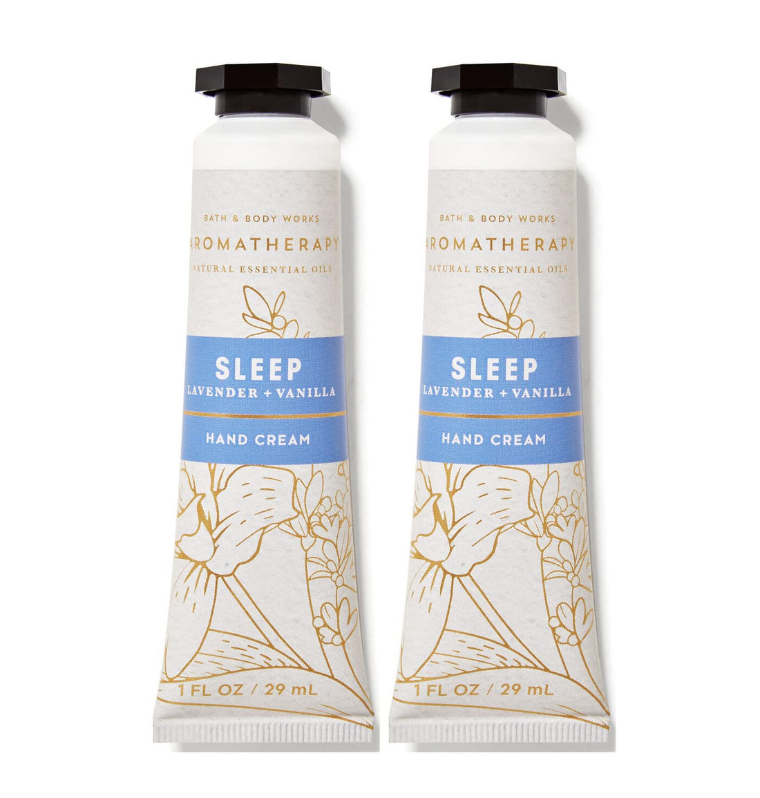 Bath & Body Works Lavender Vanilla Hydrating Hand and Body Cream 1.0 Fluid Ounce, 2-Pack (Lavender Vanilla)