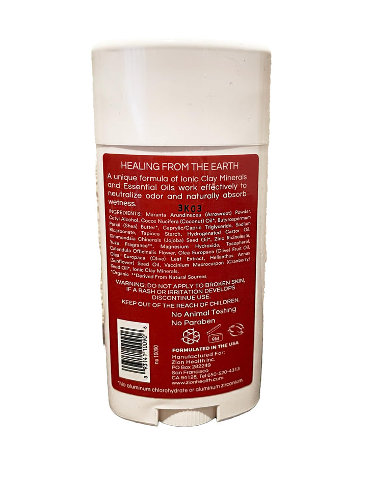 Zion Health Adama Minerals Clay Dry Deodorant, Original, 2.5 Ounce