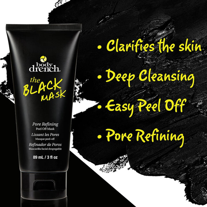 Body Drench The Black Mask – Charcoal Blackhead Remover & Deep Cleansing Peel-Off Face Mask for Pores and Oily Skin 2 Pack