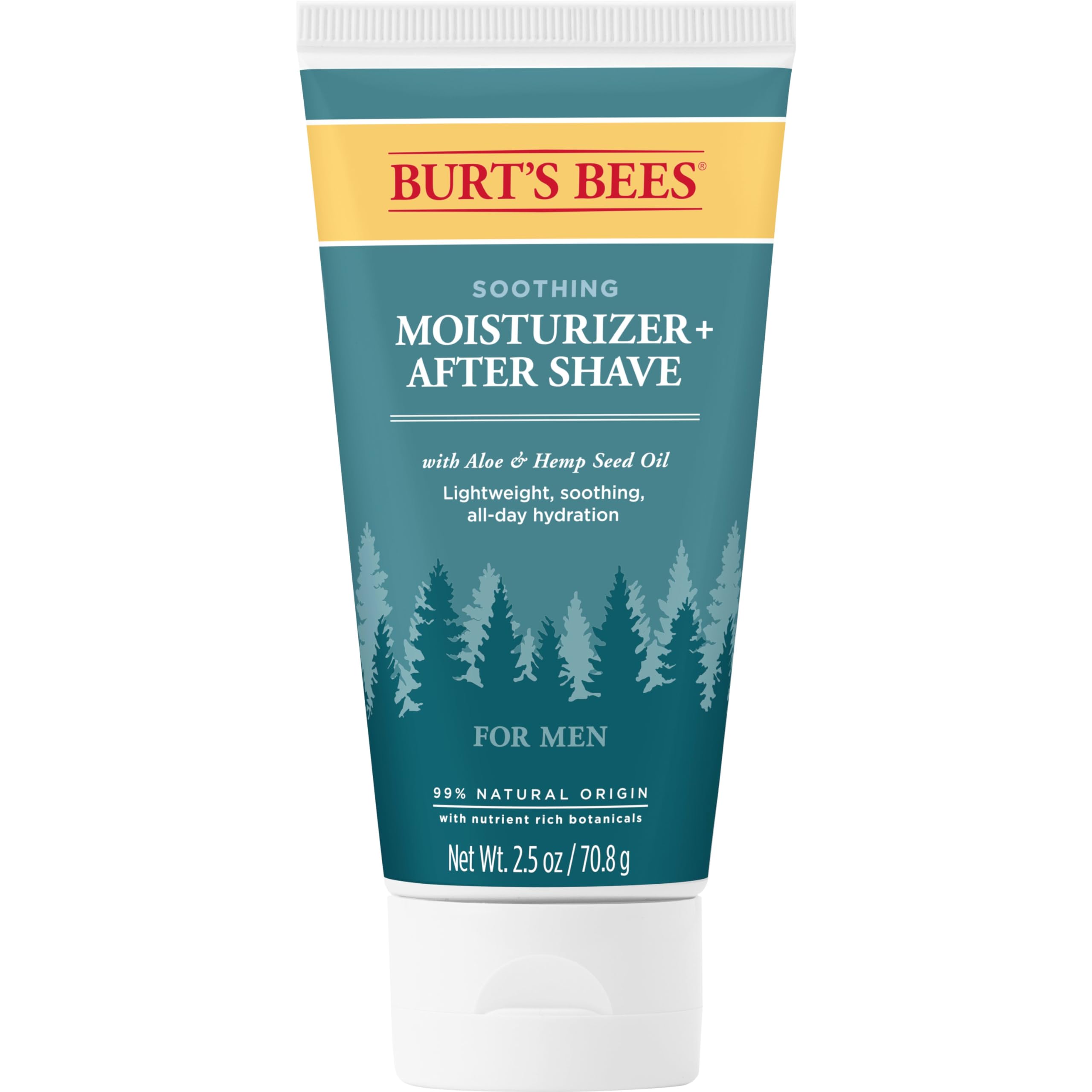 Burt’s Bees Soothing Moisturizer + After Shave with Aloe & Hemp, For Men, 2.5 Ounces