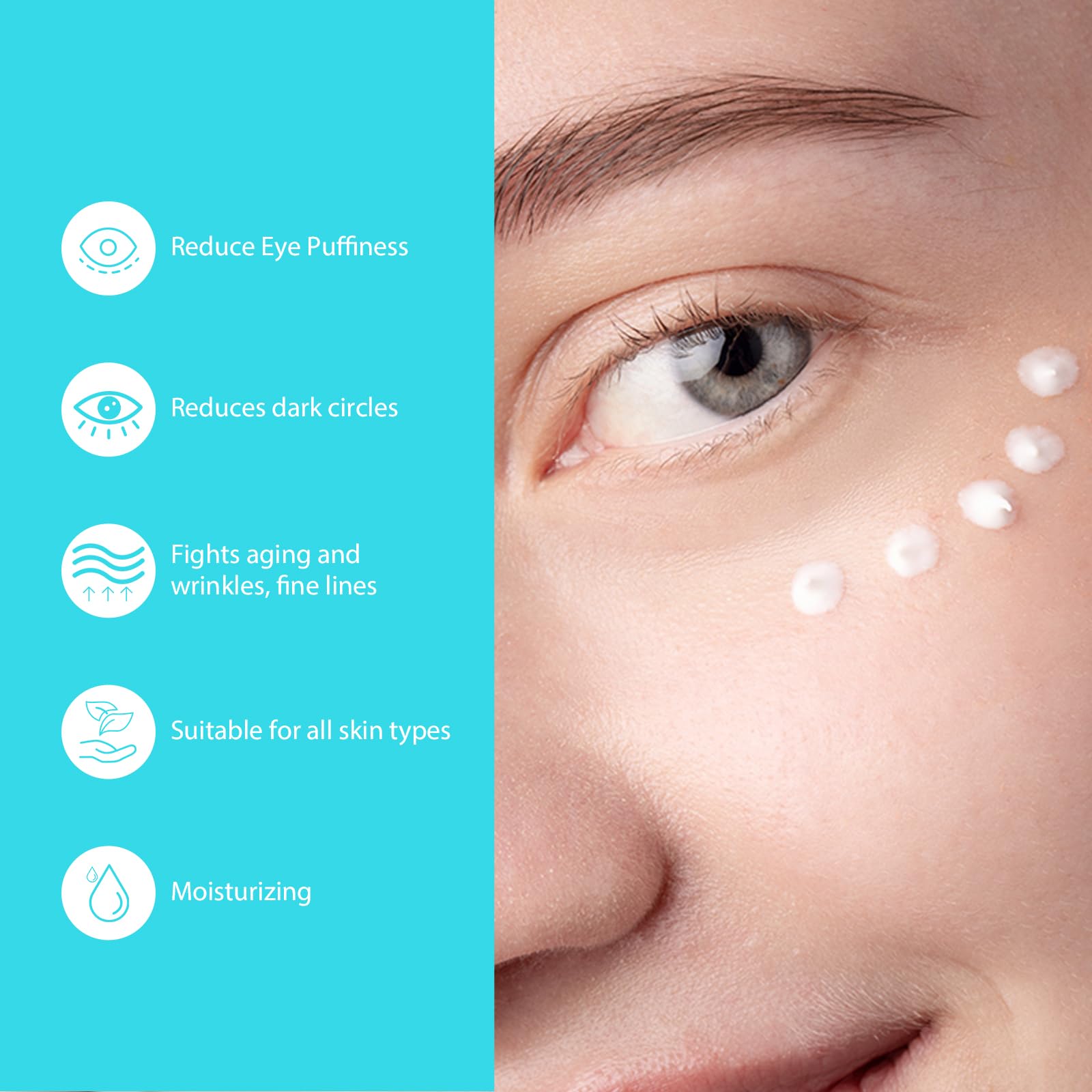 Seacall Retinol Eye Cream - Eye Cream with Hyaluronic Acid and Caffeine for Dark Circles and Puffiness, Anti-Aging - Reduces Wrinkles and Repairs the Eye Area (15ml)