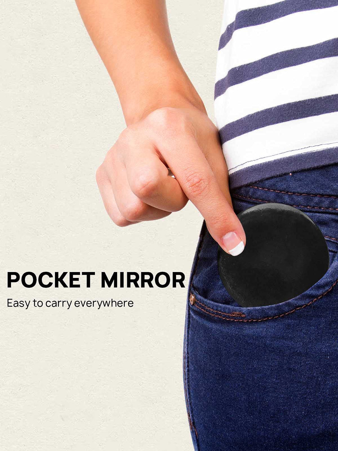 Compact Mirror Bulk Round Makeup Glass Mirror for Purse Great Gift 2.5 Inch Pack of 12 (Black)