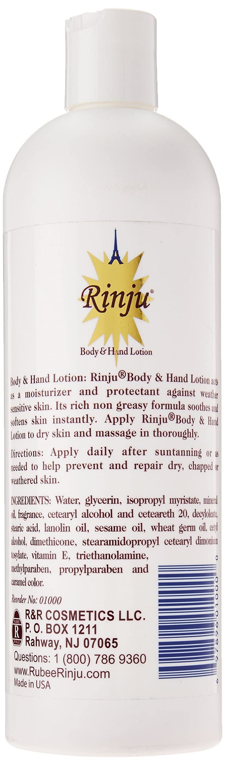 Rinju Body and Hand Lotion Enriched with Vitamin-E, 16 Ounce