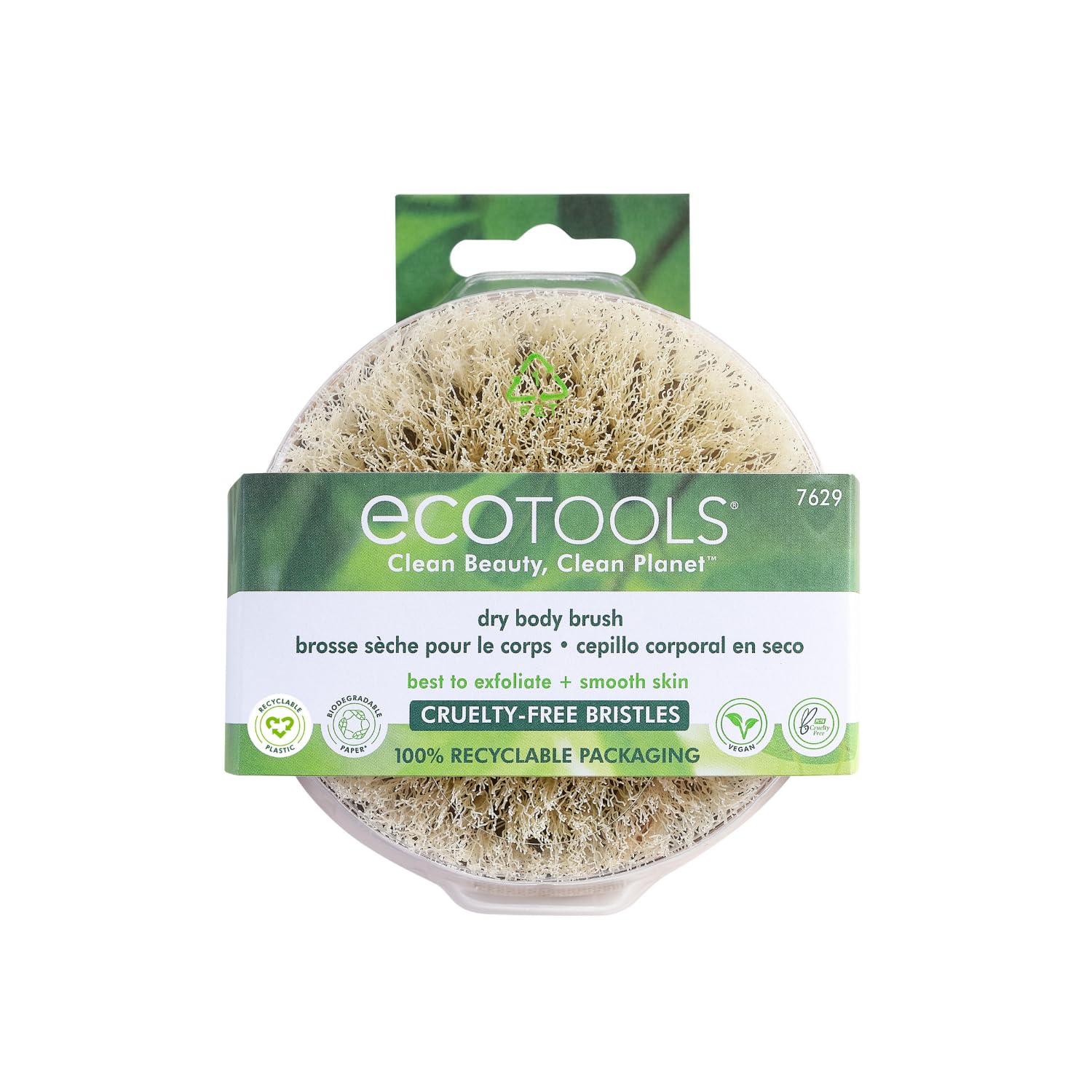 EcoTools Dry Body Brush, For Post Shower & Bath Skincare Routine, Removes Dirt and Promotes Blood Circulation, 1 Count