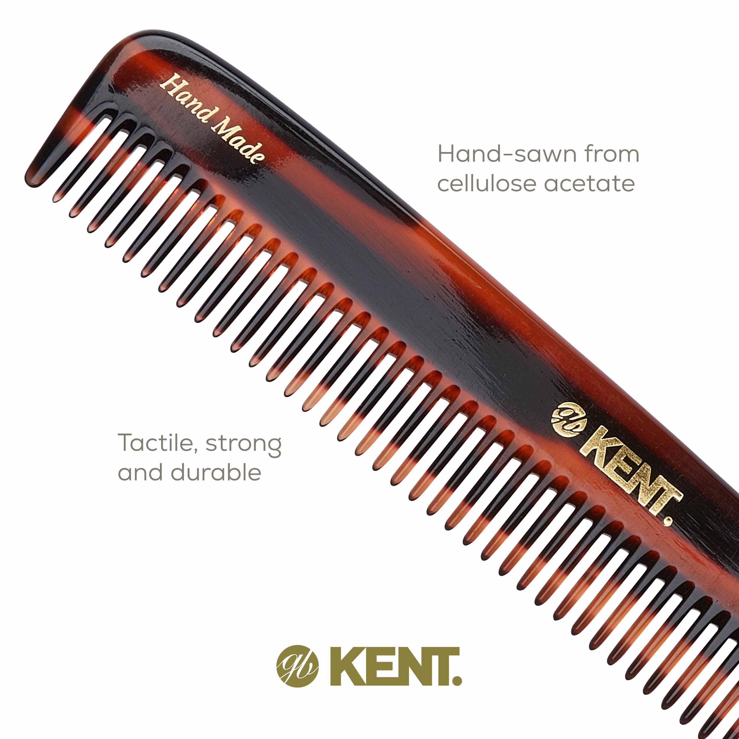 Kent Authentic Handmade Wide toothed Large Dressing Table Comb, Dark Brown