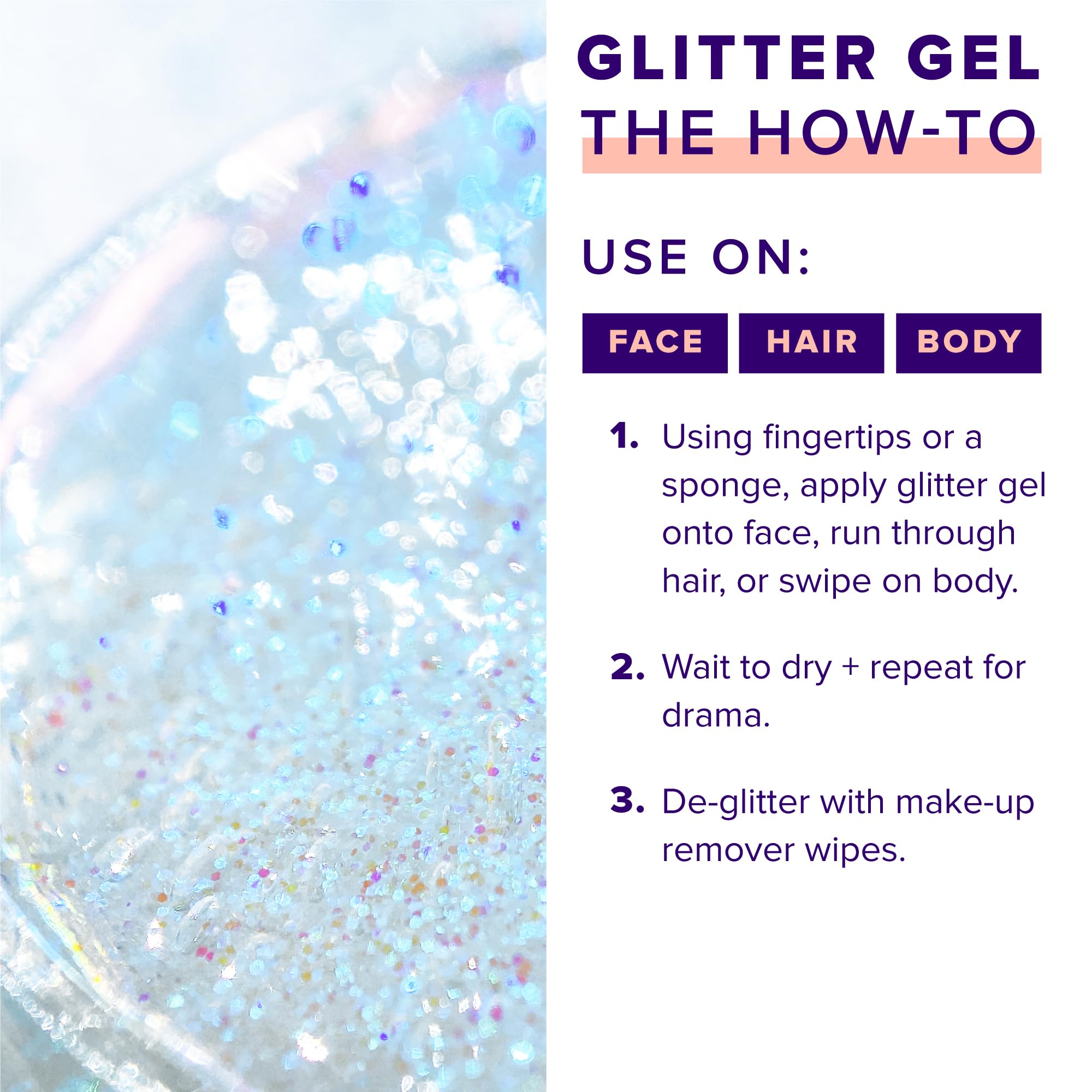 Unicorn Snot Face & Body BIO Glitter - Cosmetic-Grade Holographic Glitter Gel - Plant-Based Glitter Makeup for Festivals, Raves, Anime Cosplay - Safe for Face, Easy Application & Removal (Galaxy)