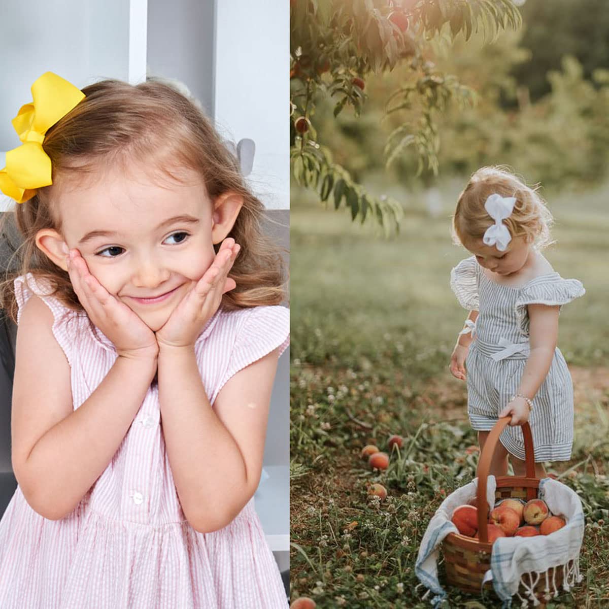 40PCS 4.5 Inch Hair Bows for Girls Grosgrain Ribbon Toddler Hair Accessories with Alligator Clips for Toddlers Baby Girls Kids