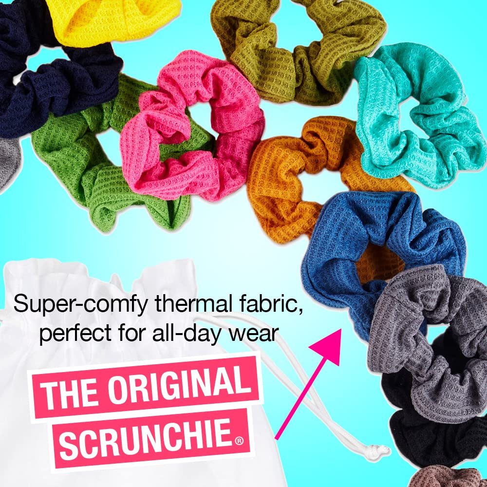 ScunciThe Original Super Comfy & stretch waffle knit scrunchie Pack, assorted 36Count Great for All Hair Textures - True Comfort & Fashion. U Got This!