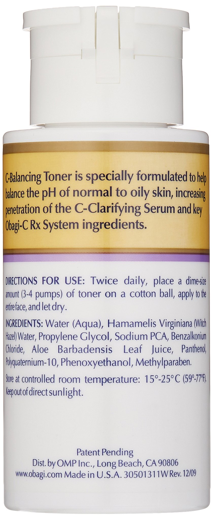 Obagi C RX System C-Balancing Toner For Normal to Oily Skin 6.7 Ounce