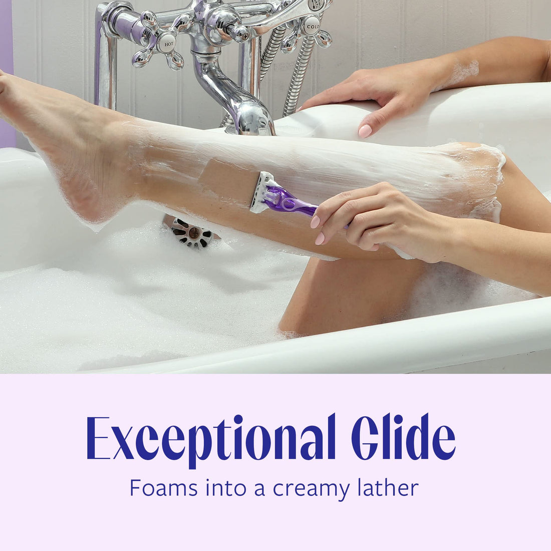 Skintimate Disposable Razor for Women, Exotic Violet Blooms Scented Four Bade Razor, 4 Count