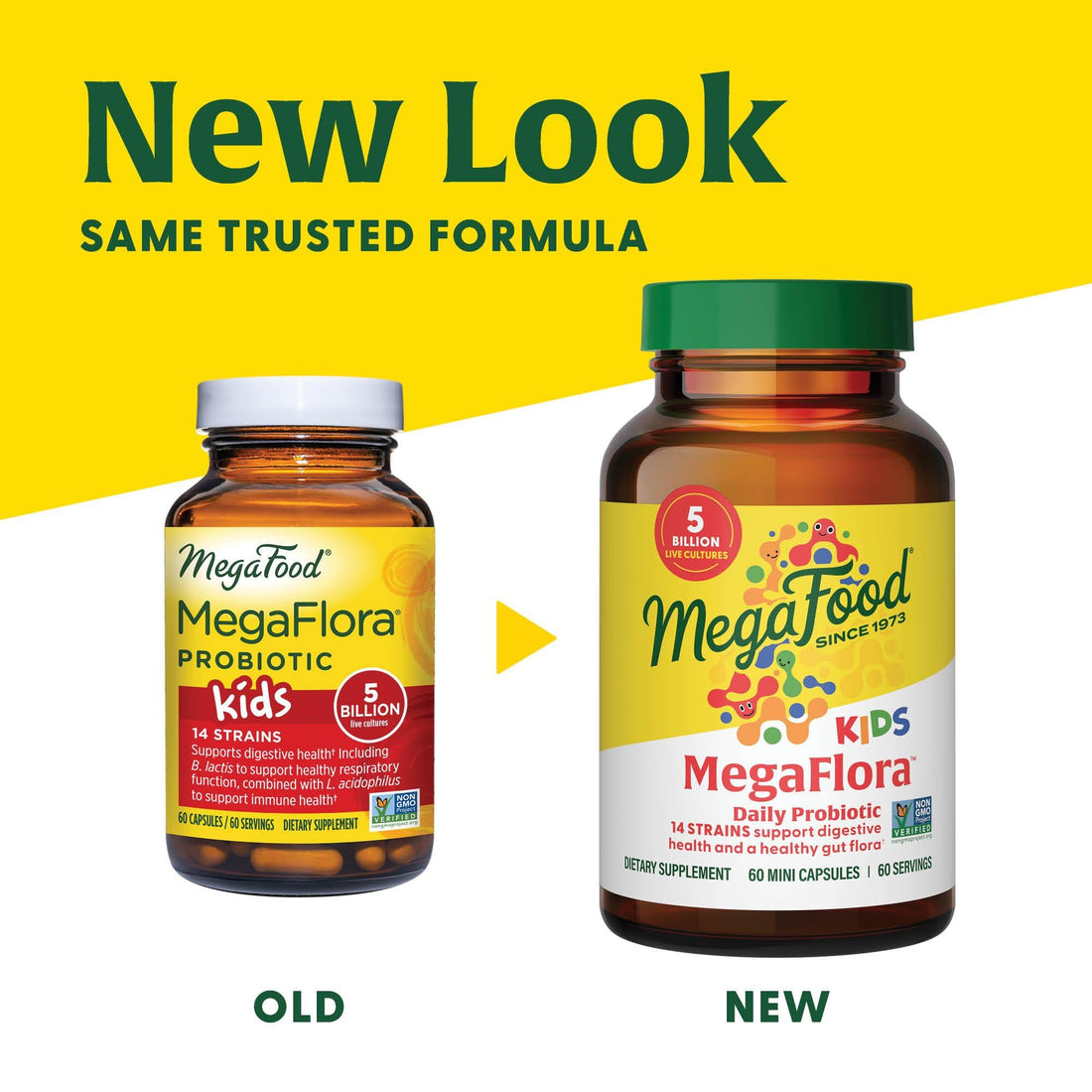 MegaFood MegaFlora Probiotic Kids - Probiotics for Kids 5+, 14 Probiotic Strains & 5 Billion CFUs - Probiotics for Digestive Health- Immune Support, Non-GMO, Made Without 9 Food Allergens - 60 Caps