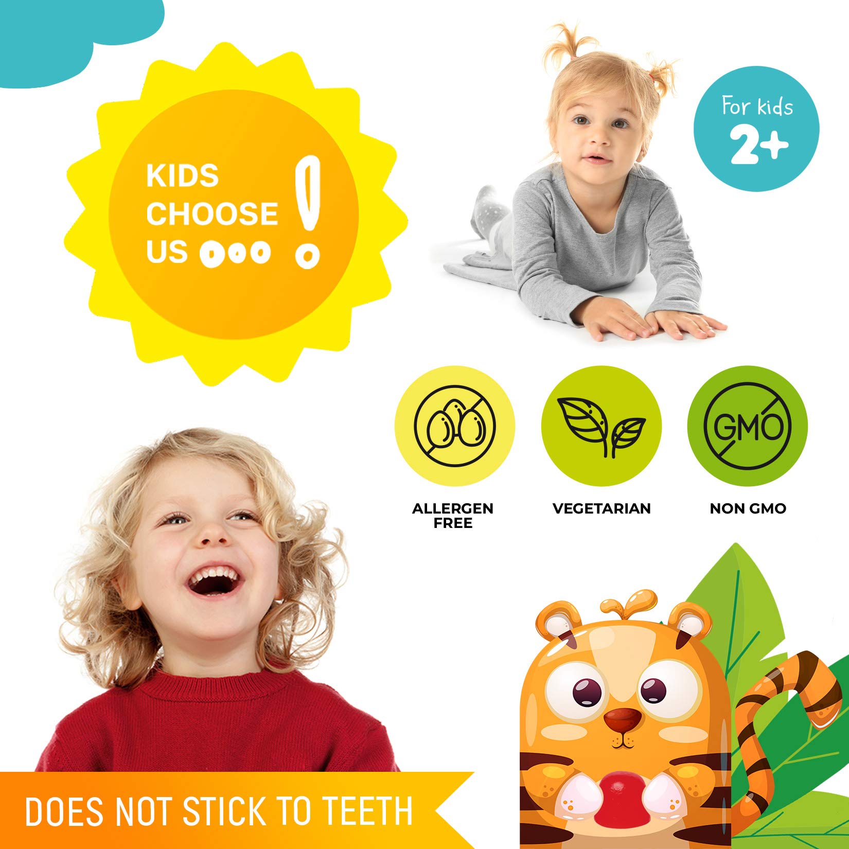 DR. MORITZ Vitamin D Gummies for Kids and Adults (2000 IU) - Chewable Kids Vitamin D Supplement for Immune Support - Vegetarian and Gelatin-Free, 2 Pack (120 Count)