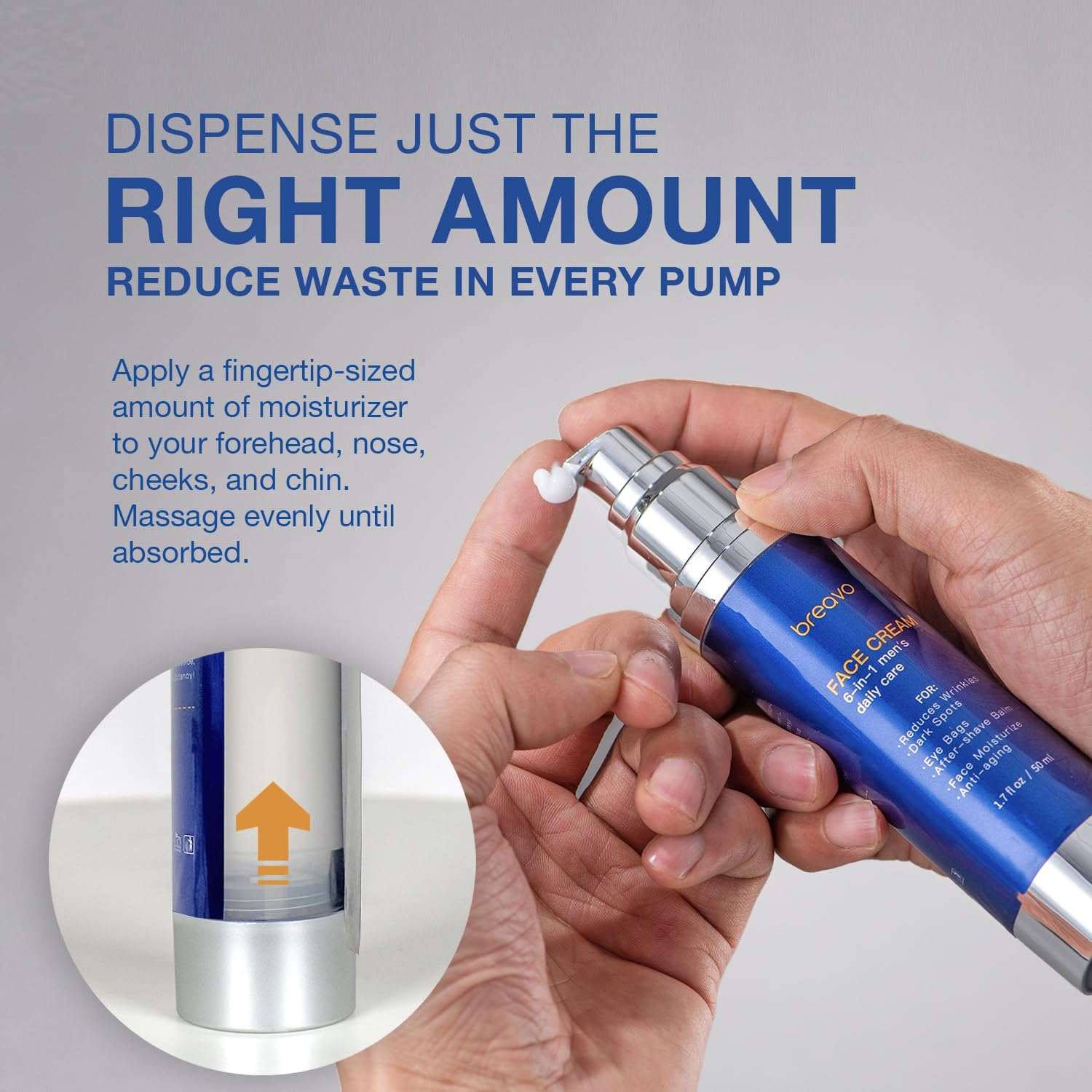 6 in 1 Face Cream for Men: 6 in 1 Mens Face Moisturizer, Mens Face Cream Anti Aging - Eye Bags Treatment & Wrinkle Cream for Men 1.7 oz