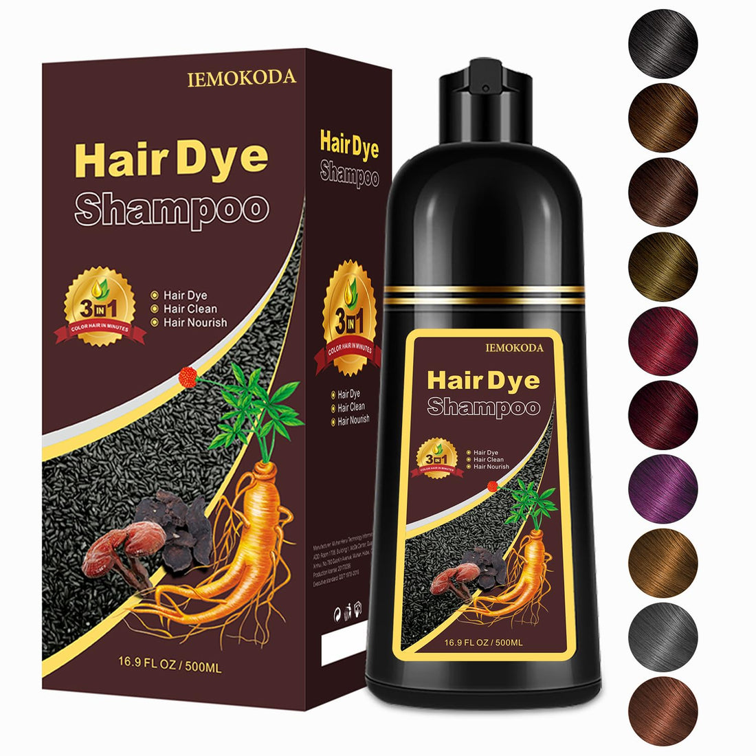 Hair Dye Shampoo 3 in 1, Blonde Brown Hair Dye 16.9 FL Oz, Blonde Brown Hair Shampoo, Semi-Permanent Hair Dye Shampoo, Lasts 30 Days Hair Color Shampoo (Blonde Brown)