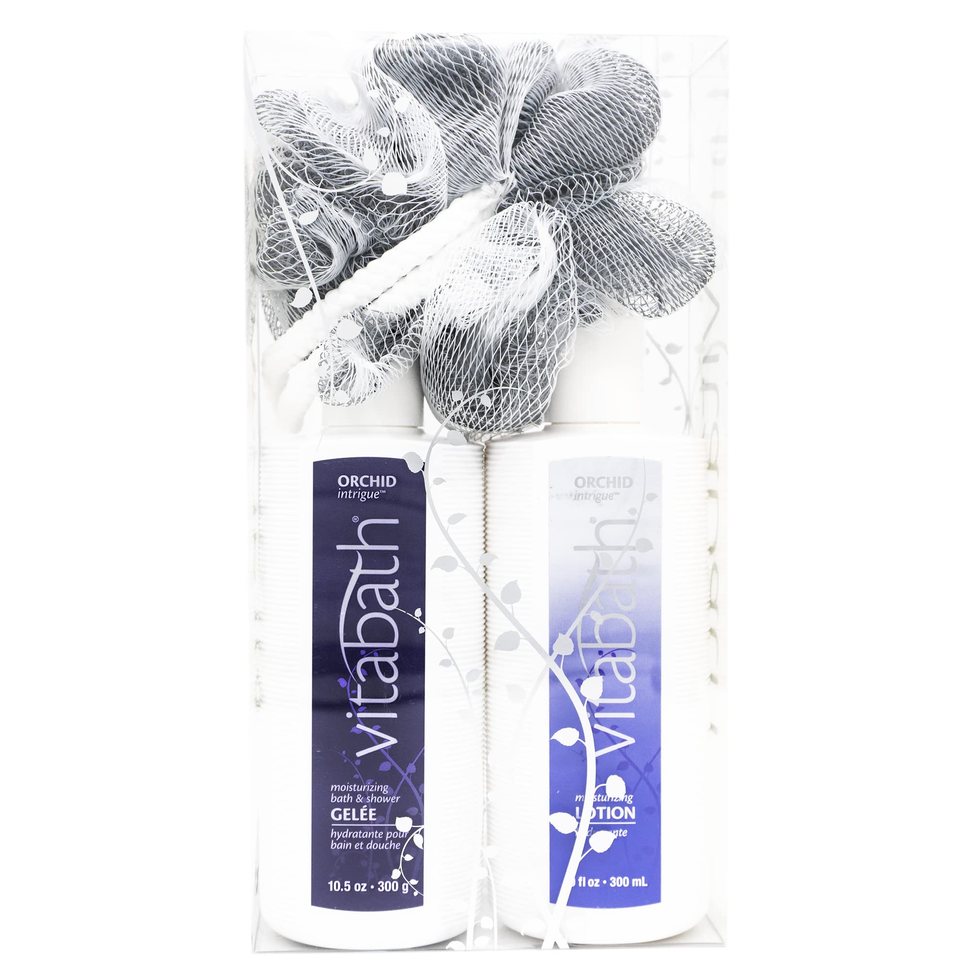 Vitabath Orchid Intrigue Everyday Set Shower Gelee, Lotion & Pouf - Orchid & Amber