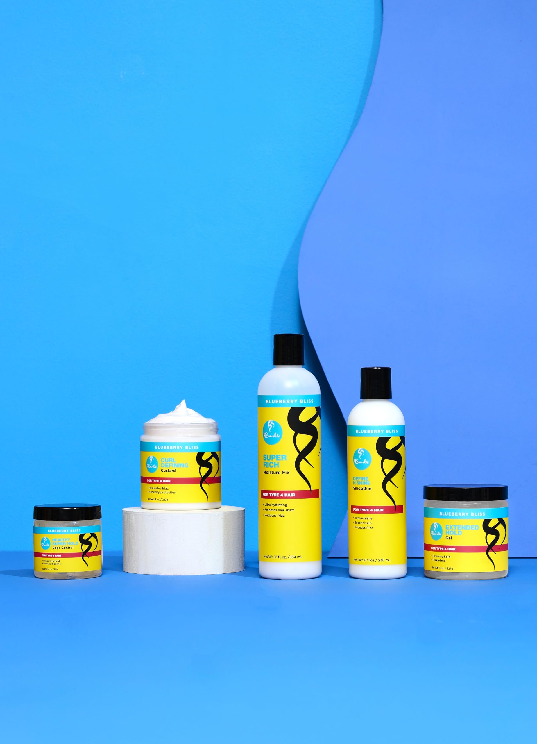 Curls Blueberry Bliss Define N Shine Enhancing Smoothie - 8 oz, Provides Frizz Control, Adds Shine & Superior Slip, With Marshmallow Root Extract, Moisturizing Hair Smoothie for Type 4 Coils