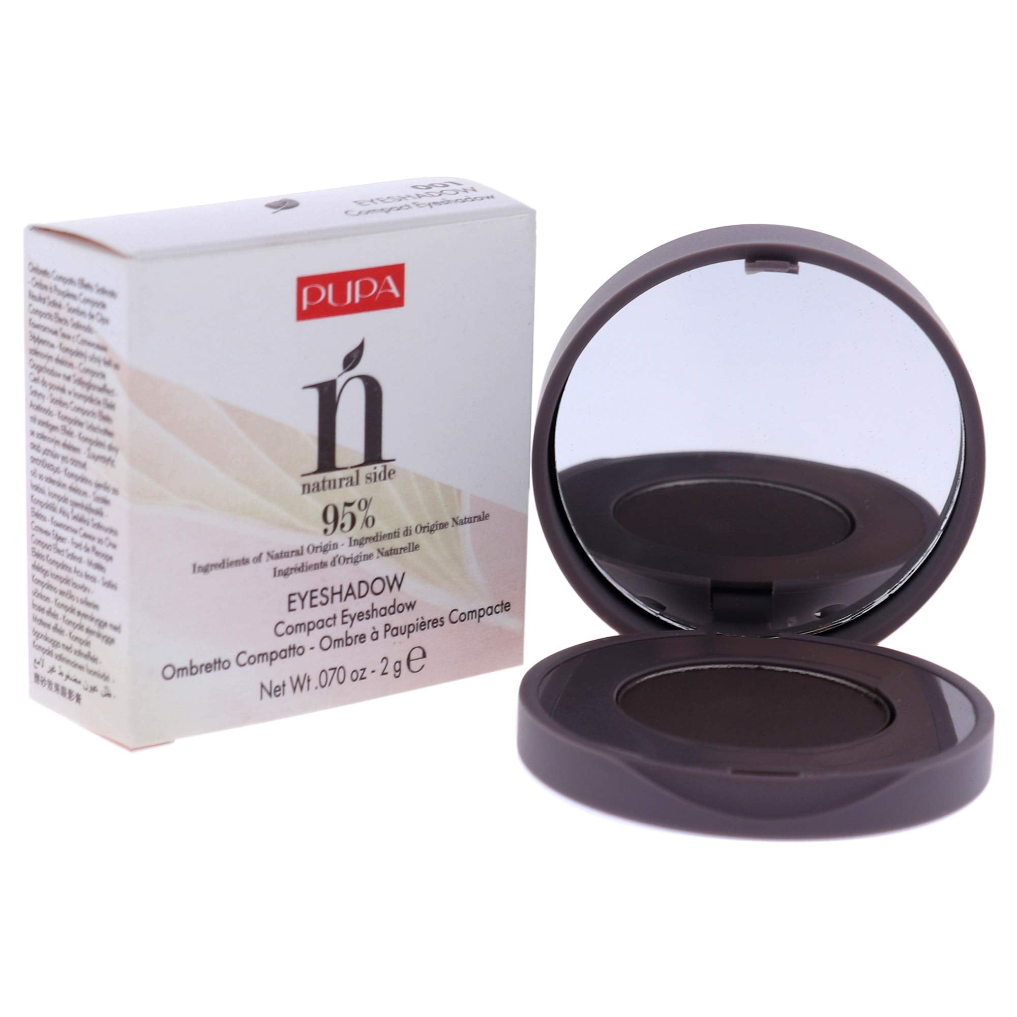 PUPA Milano Natural Side Compact Eyeshadow - 001 Violet Graphite for Women - 0.07 oz Eye Shadow (I0111804)