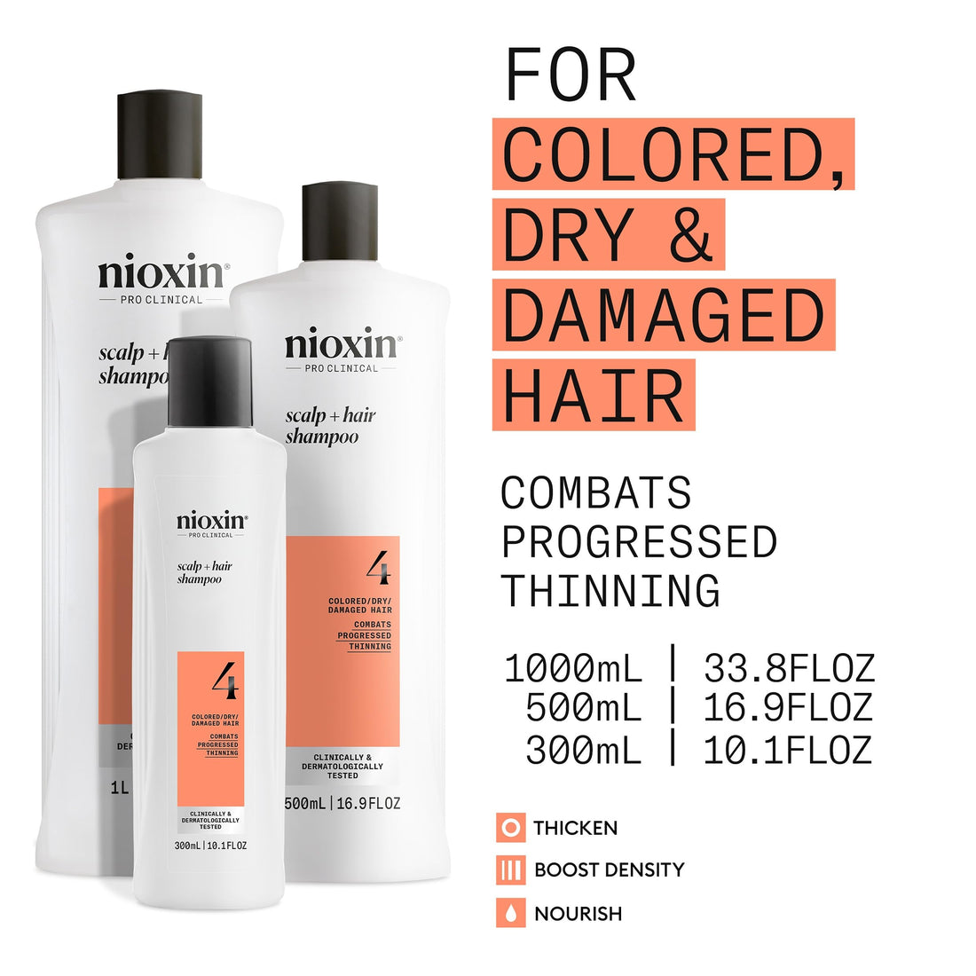 Nioxin System 2 Scalp Care + Hair Thickening Leave-In Treatment | For Natural Hair with Progressed Thinning | Boost Hair Density Against Breakage with Niacinamide & Biotin | 6.8 Fl Oz