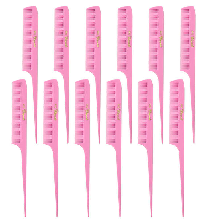 Krest Cleopatra 8-1/2 inch Rattail Combs Extra Fine Tooth.Rat Tail Comb Model #441. Color Fresh Pink. 1 Dozen.
