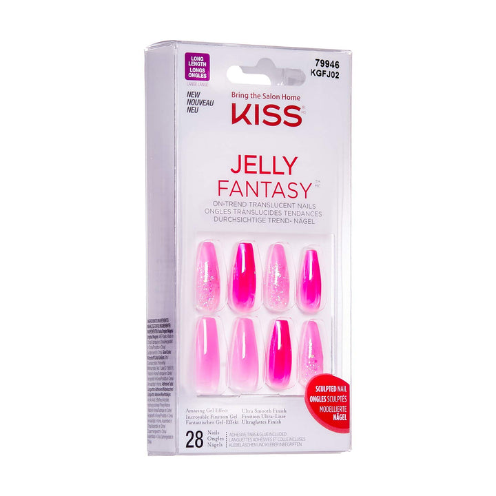 KISS Jelly Fantasy Translucent Nails Amazing Gel Look Ultra Smooth Finish Sculpted Nail - (KGFJ02)