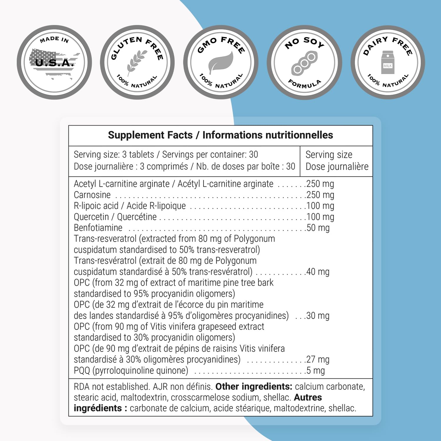 Supersmart - Daily Booster - with PQQ, Acetyl L-Carnitine & R-Lipoic Acid - Boost Your Daily Multivitamin Supplement | Non-GMO & Gluten Free - 90 Tablets