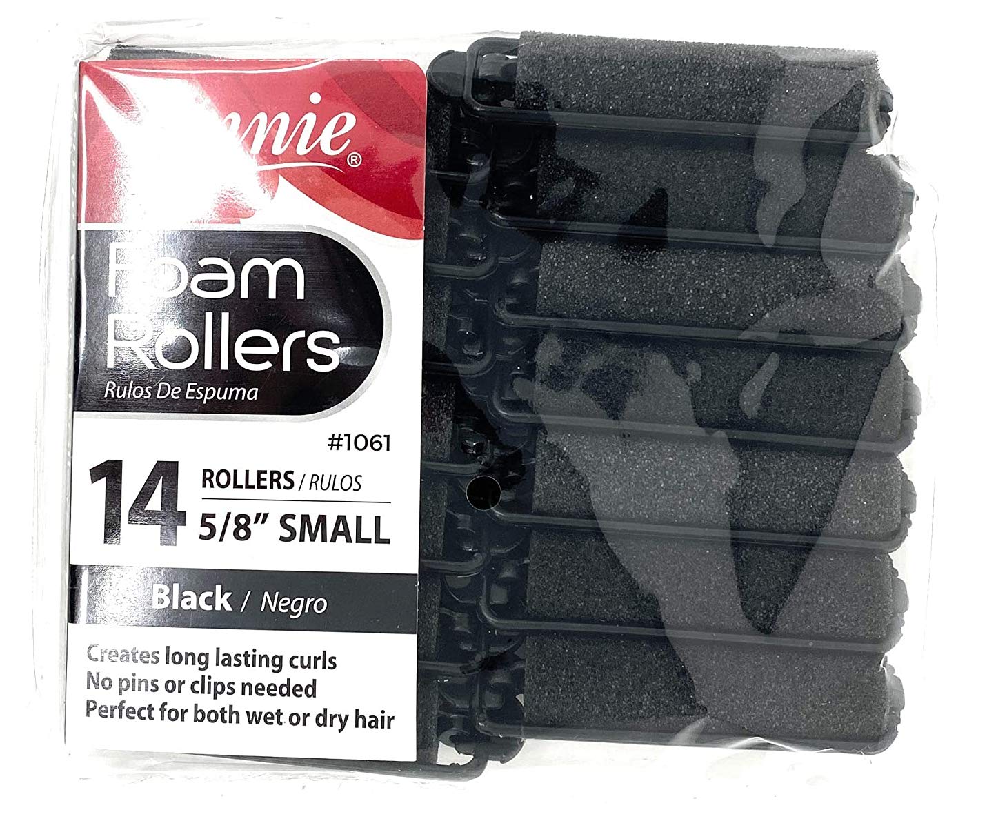 Annie Foam Rollers (Black) Size: Small14pc