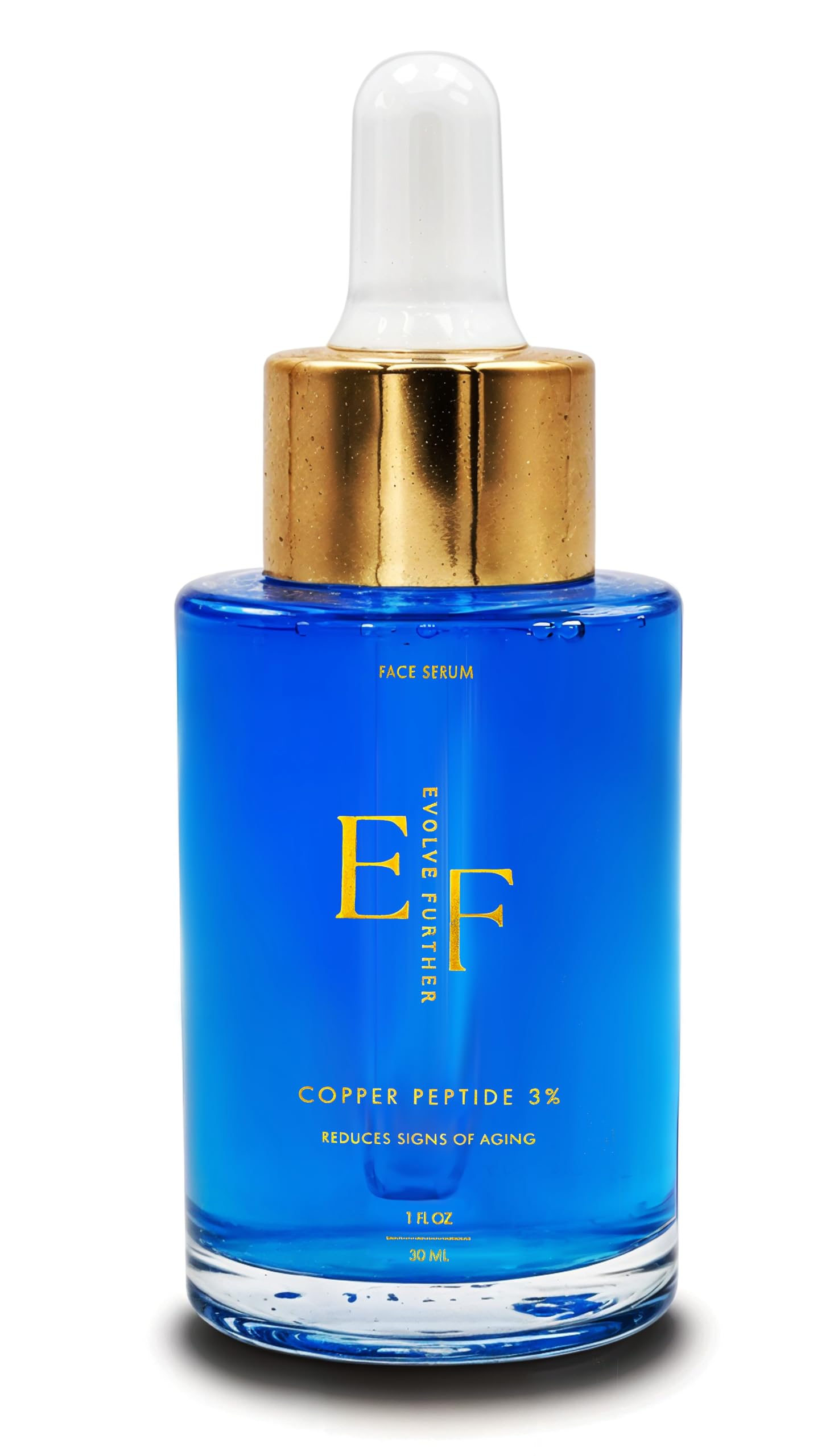 Copper Peptides Serum For Face - Strongest Available - Copper Peptide 3% - Powerful Anti-Aging Formula to Hydrate Skin, Reduce Wrinkles and Plump - 1.0 oz