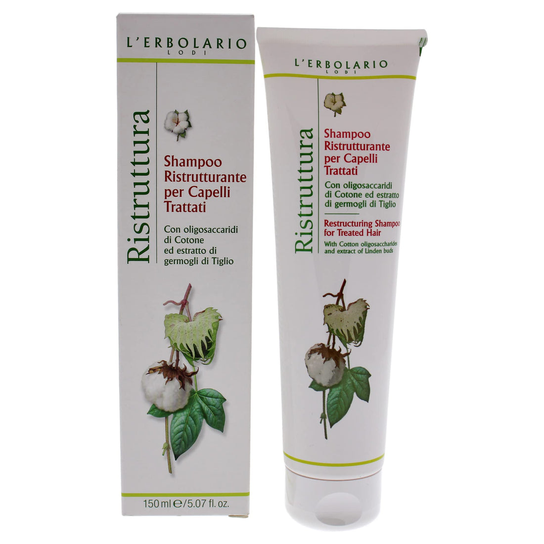 L'Erbolario Restructuring Shampoo For Treated Hair - Nourishing And Ultra-Rich Formula Increases Radiance - Protects Hair From Aggressive Treatments And UV Rays - Softens And Detangles Hair - 6.7 Oz