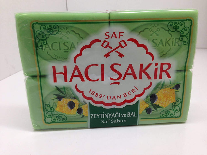 Haci Sakir Olive Oil with Honey Soap, 4 X 175 G, Turkish, Pure and Natural