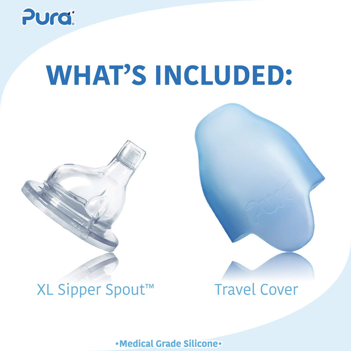 Pura Kiki 11oz/325ml Stainless Steel Sippy Cup Bottle w/Sleeve, Plastic-Free, MadeSafe Certified, Medical-Grade XL Silicone Sipper Spout Fast Flow Rate for Kids, Toddlers, Babies & Infant - Green