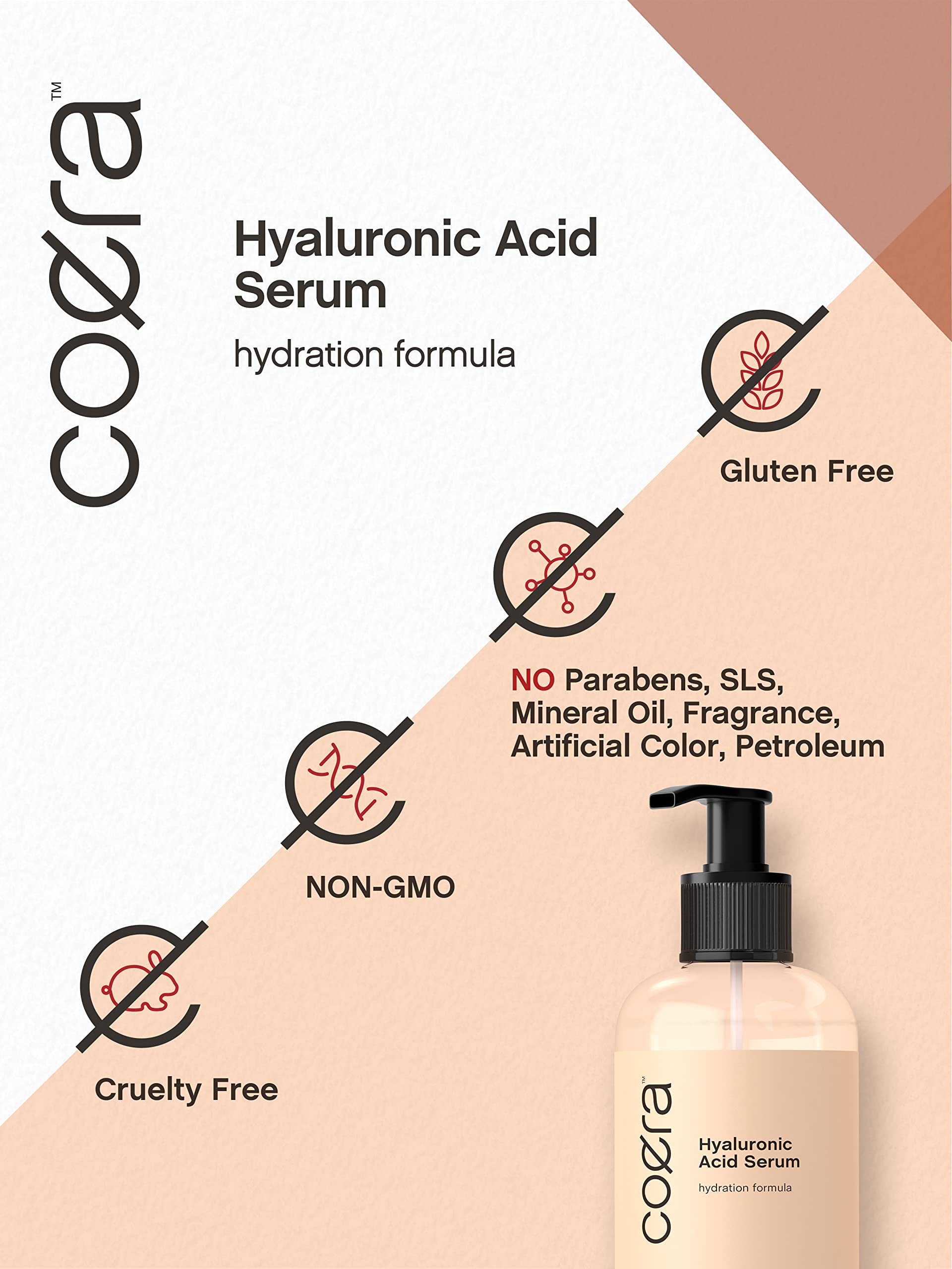Coera Hyaluronic Acid Serum for Face | 8 oz | Moisturizing Oil for Skin, Hair & Nails | Paraben & SLS Free