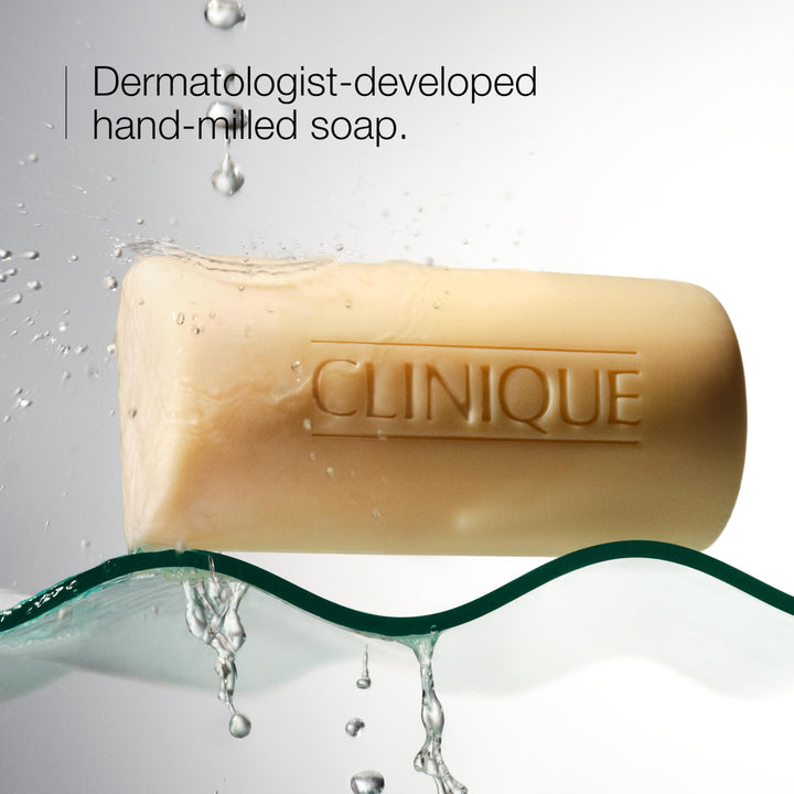 Clinique 3-Step Bar Soap Facial Cleanser for Dry Combination Skin Types | Gently Cleansing + Non-Drying