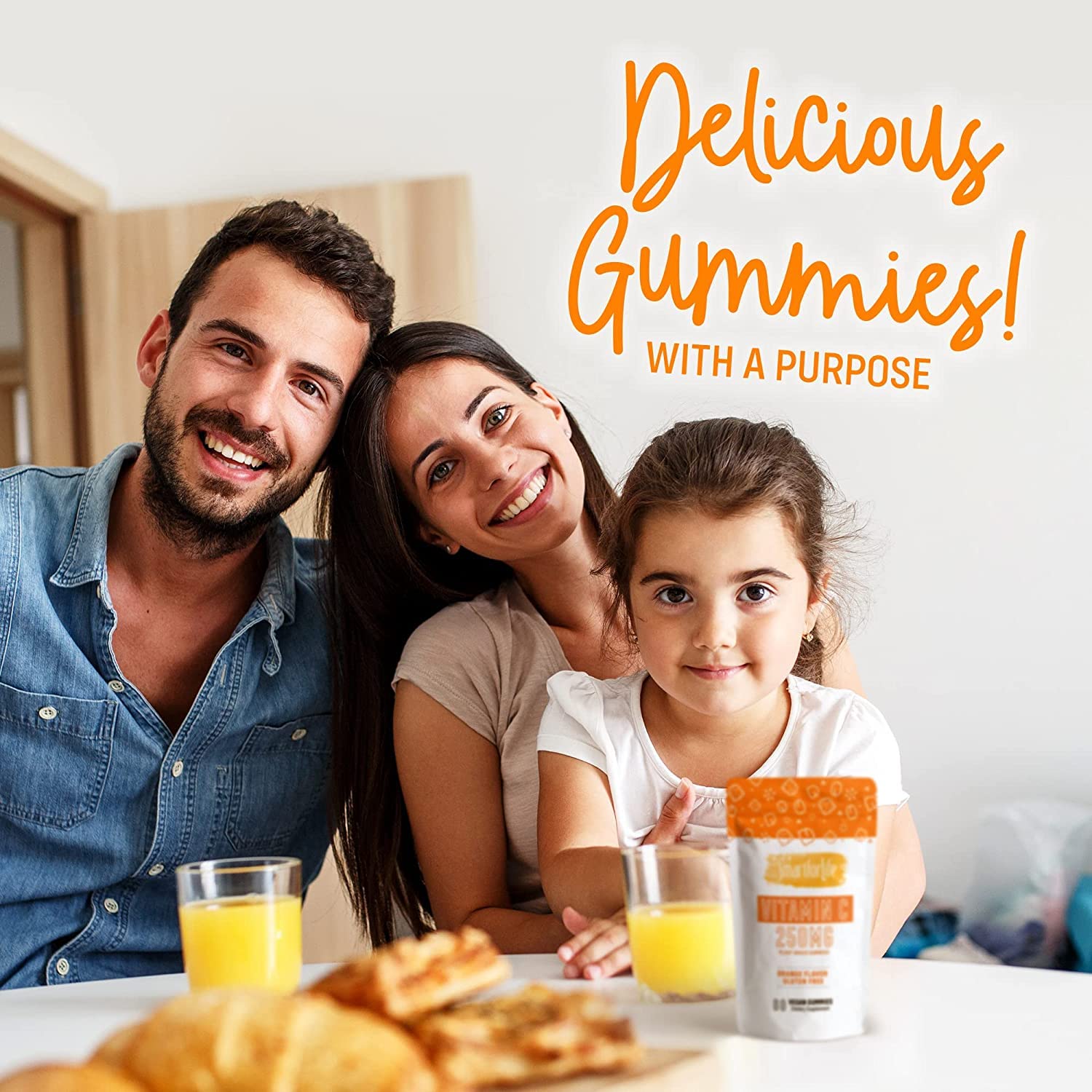 Smart for Life Vitamin C Gummies - Plant-Based Vegan Vitamin C Gummies Natural Orange Flavor - Immune Support Gummies for Adults and Kids - Non-GMO - Dietary Supplement - 30 Count