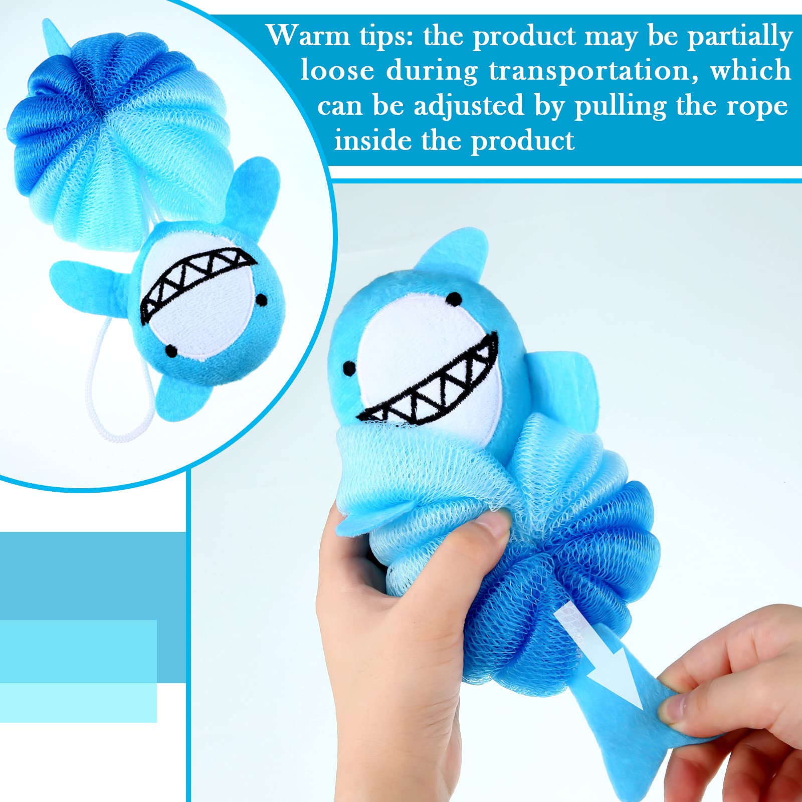 4 Pieces Animal Bath Loofahs Kids Body Loofahs Cartoon Shower Loofahs Cute Bath Sponges Pouf Body Scrubbers Mesh Loofah Sponges for Children Shower Baby Washing Exfoliating, 4 Styles (Vivid Style)