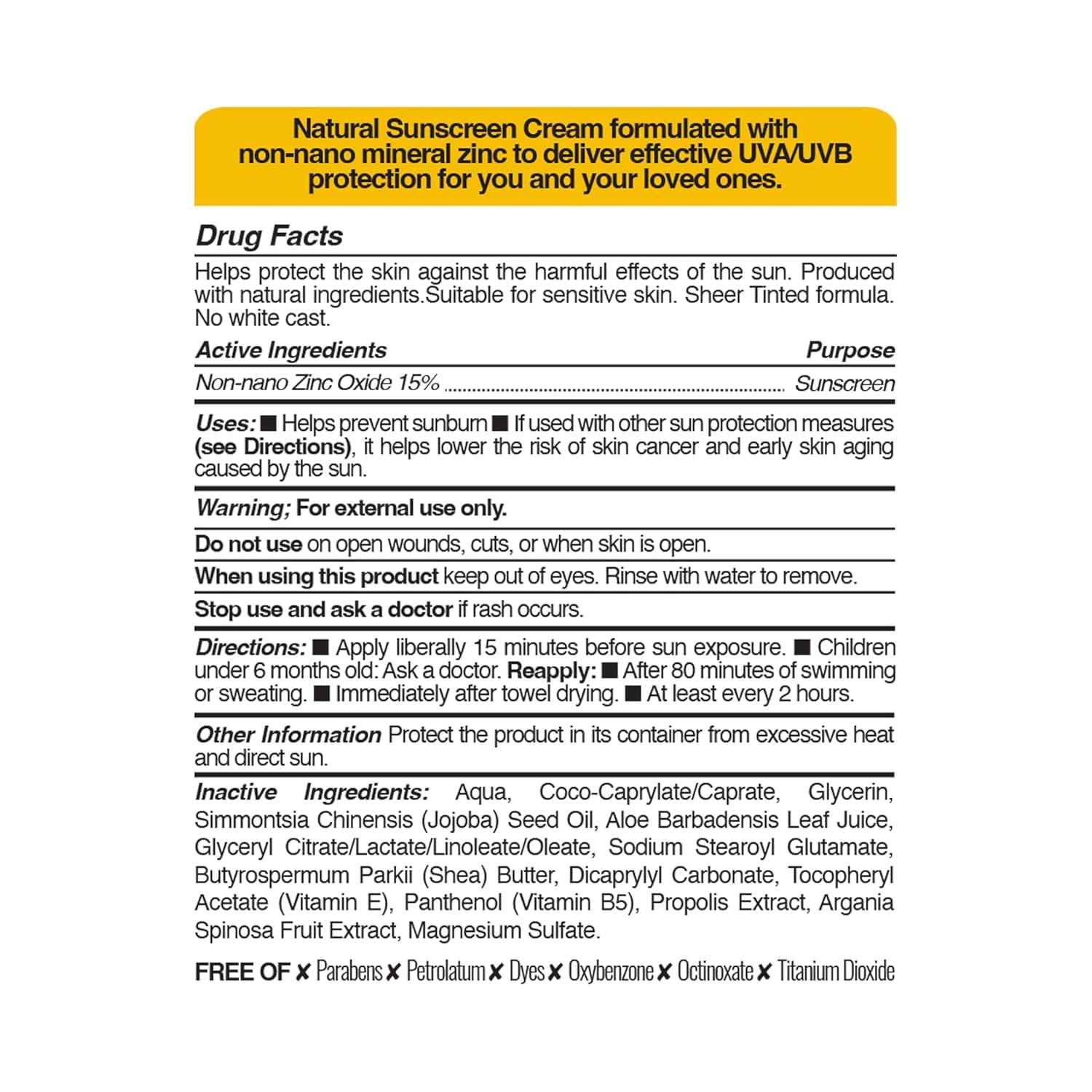 Bee and You SPF 50 Body Sunscreen, UV protection, Clear, Sensitive, Acne-Prone Skin, Mineral-Based Zinc Oxide, Propolis Extract, Shea Butter, Aloe Vera, 100% Natural, Hypoallergenic, 1.35 oz