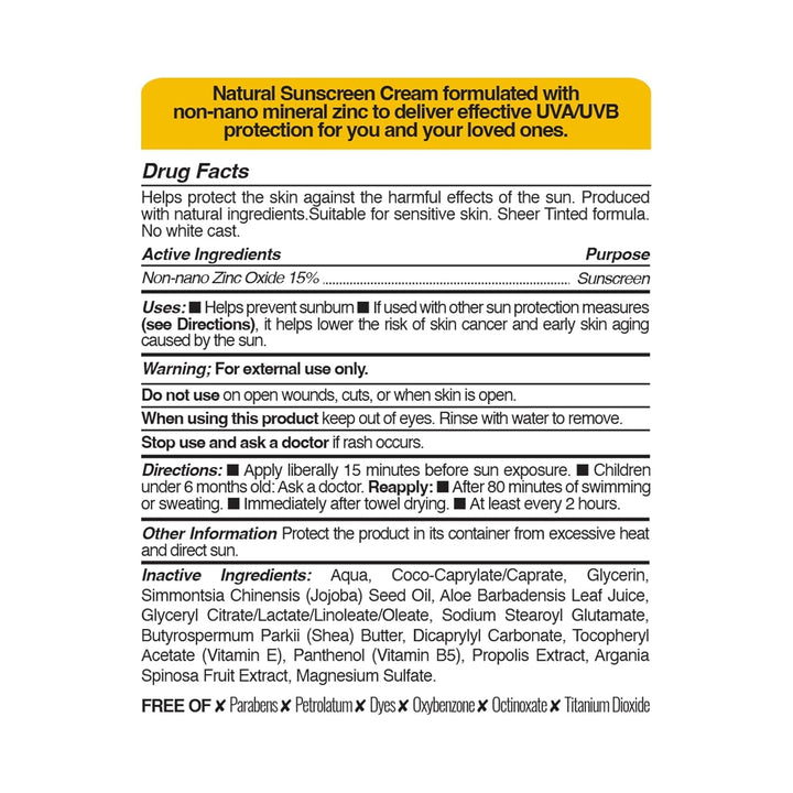 Bee and You SPF 50 Body Sunscreen, UV protection, Clear, Sensitive, Acne-Prone Skin, Mineral-Based Zinc Oxide, Propolis Extract, Shea Butter, Aloe Vera, 100% Natural, Hypoallergenic, 1.35 oz