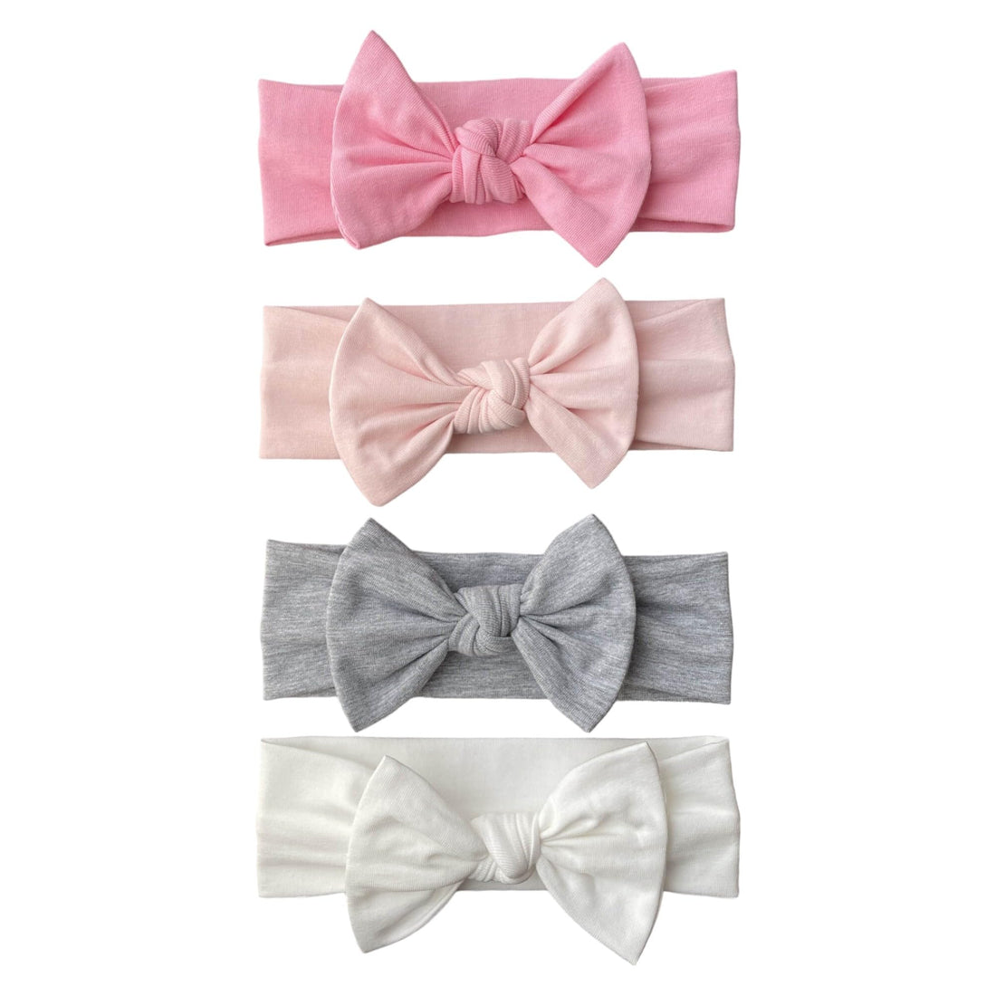BABYGIZ Baby Girl Headbands-Infant,Toddler Cotton Handmade Hairbands with Bows Child Hair Accessories (White, Gray, Pink, Powder Pink)