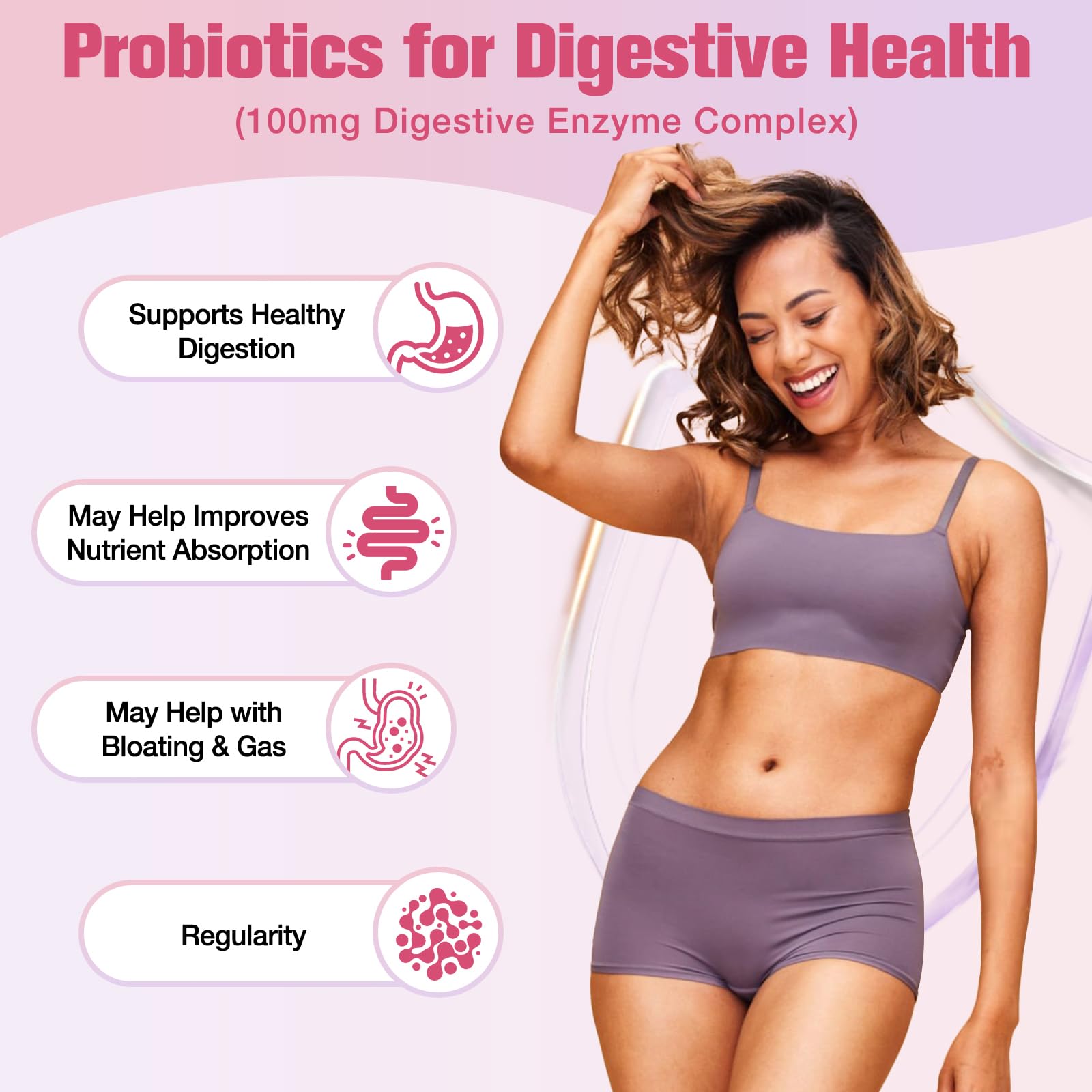 Womens Probiotic, 100 Billion CFU Probiotics for Women with Prebiotics, Digestive Enzymes, D-Mannose & Cranberry Extract for Immune Support, Vaginal & Urinary Health, Digestive Balance - 120 Capsules
