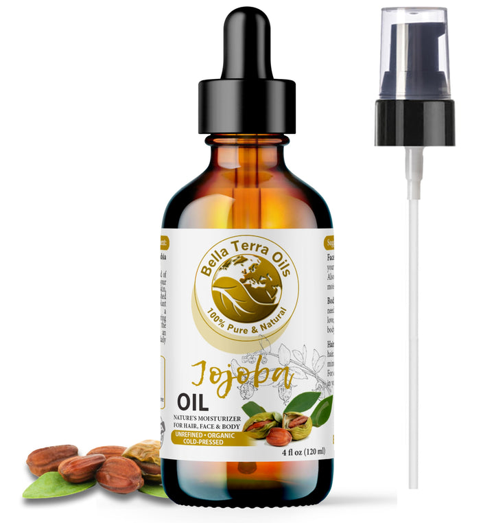 NEW Jojoba Oil. 4oz. Cold-pressed. Unrefined. Organic. 100% Pure. Anti-inflammatory. Hexane-free. Rejuvenates Skin. Softens Hair. Natural Moisturizer. For Hair, Skin, Nails, Beard, Stretch Marks.