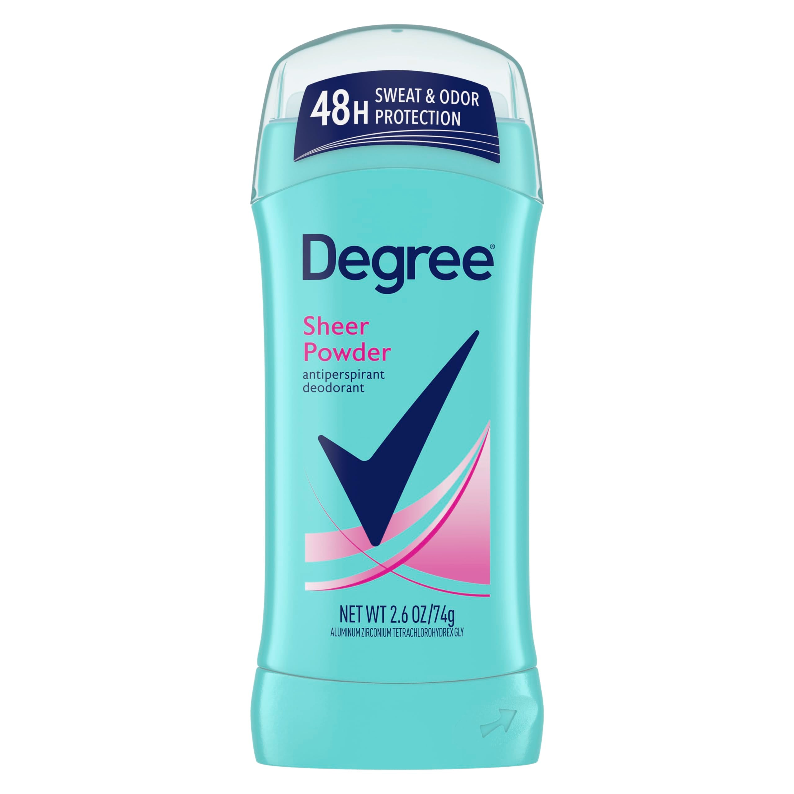 Degree for Women Antiperspirant & Deodorant Invisible Solid, Sheer Powder, 2.6-Ounce Stick (Pack of 6)